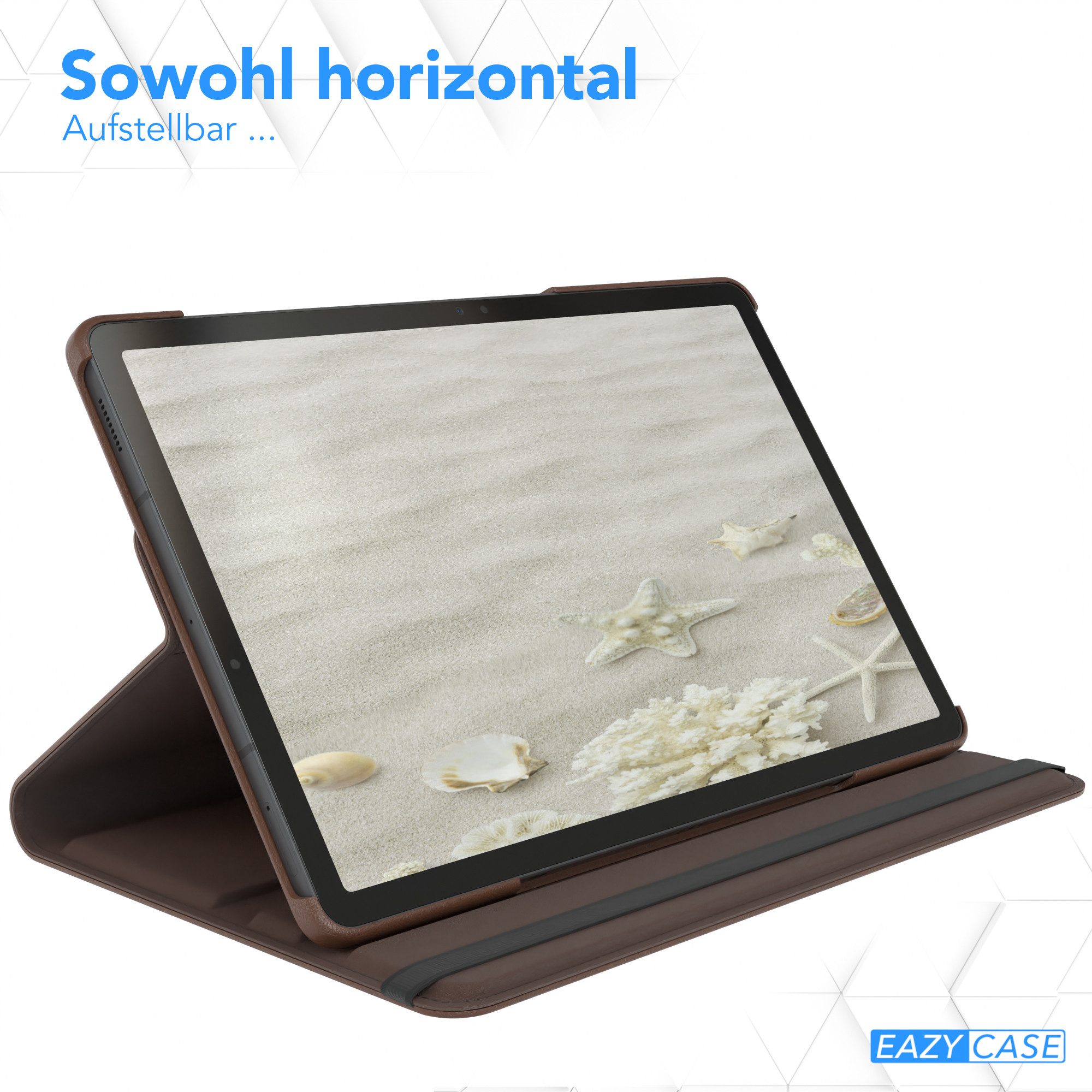 EAZY CASE Tablet-Hülle Rotation Case für Galaxy Tab S10 FE 10,9 Zoll, Schutztasche Tablet Case 360 Rotation Bookcover zum Aufstellen Braun – Bild 4 von 5
