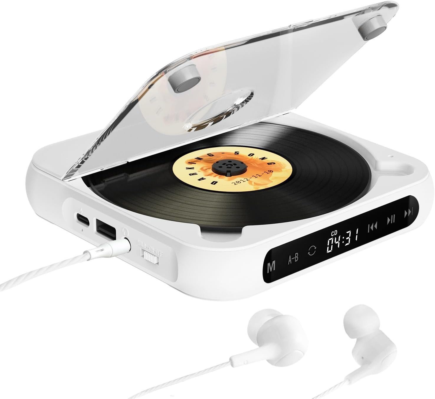 OYLCDI Tragbarer CD-Player mit Bluetooth 5.3,mit externem Verstärker,CD-Musik CD-Player (Bluetooth, Staubschutz,Kopfhörerbuchse für Geschenk,Zuhause)