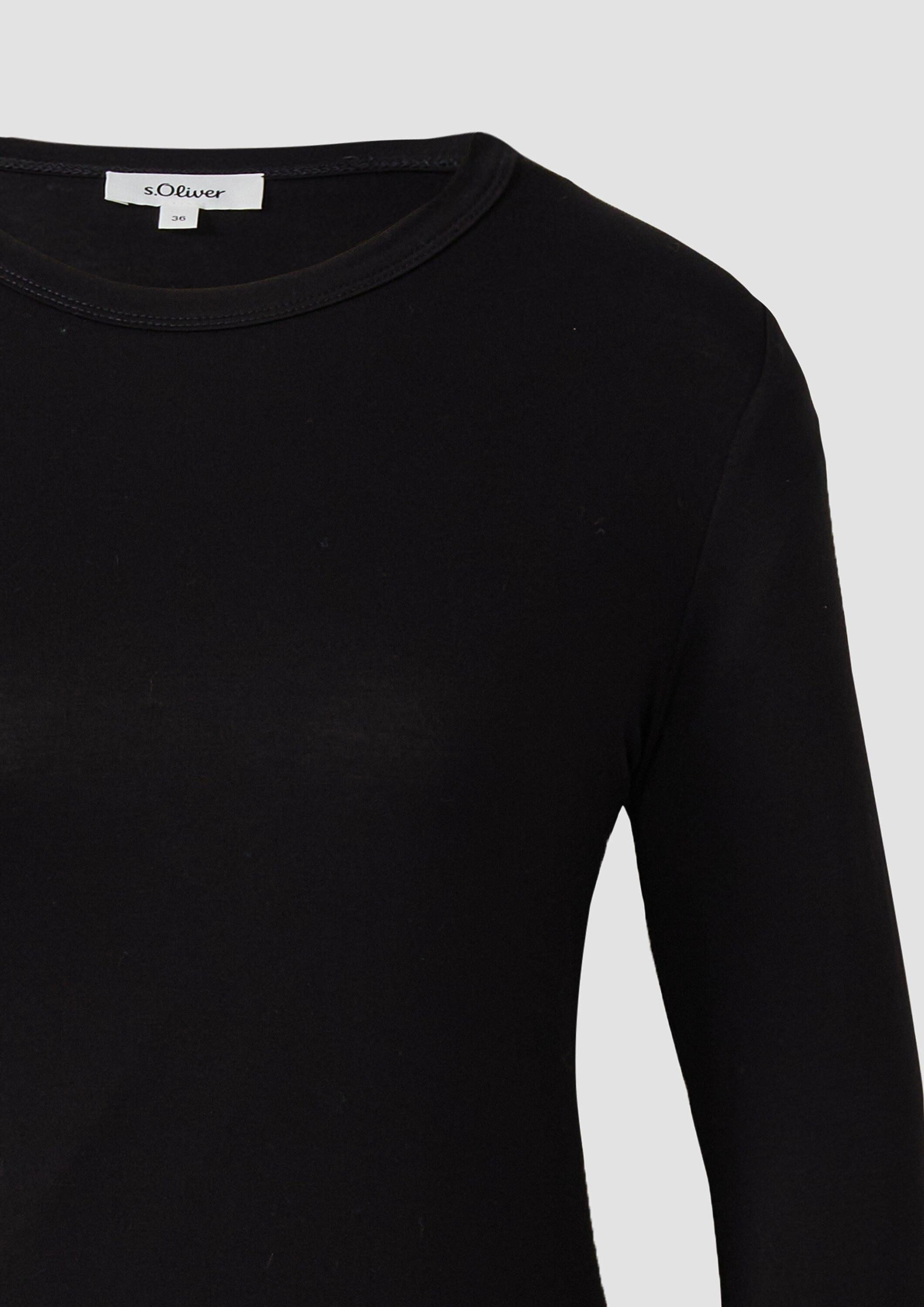 s.Oliver Langarmshirt T-Shirt Leichtes Longsleeve im Slim Fit