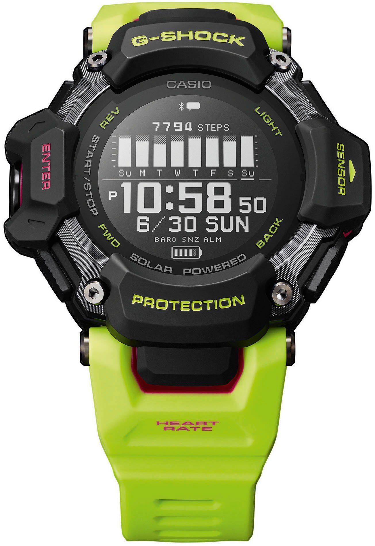CASIO G-SHOCK GBD-H2000 Smartwatch, Solaruhr, Armbanduhr, Herrenuhr, Digitaluhr,Stoppfunktion, Weltzeit