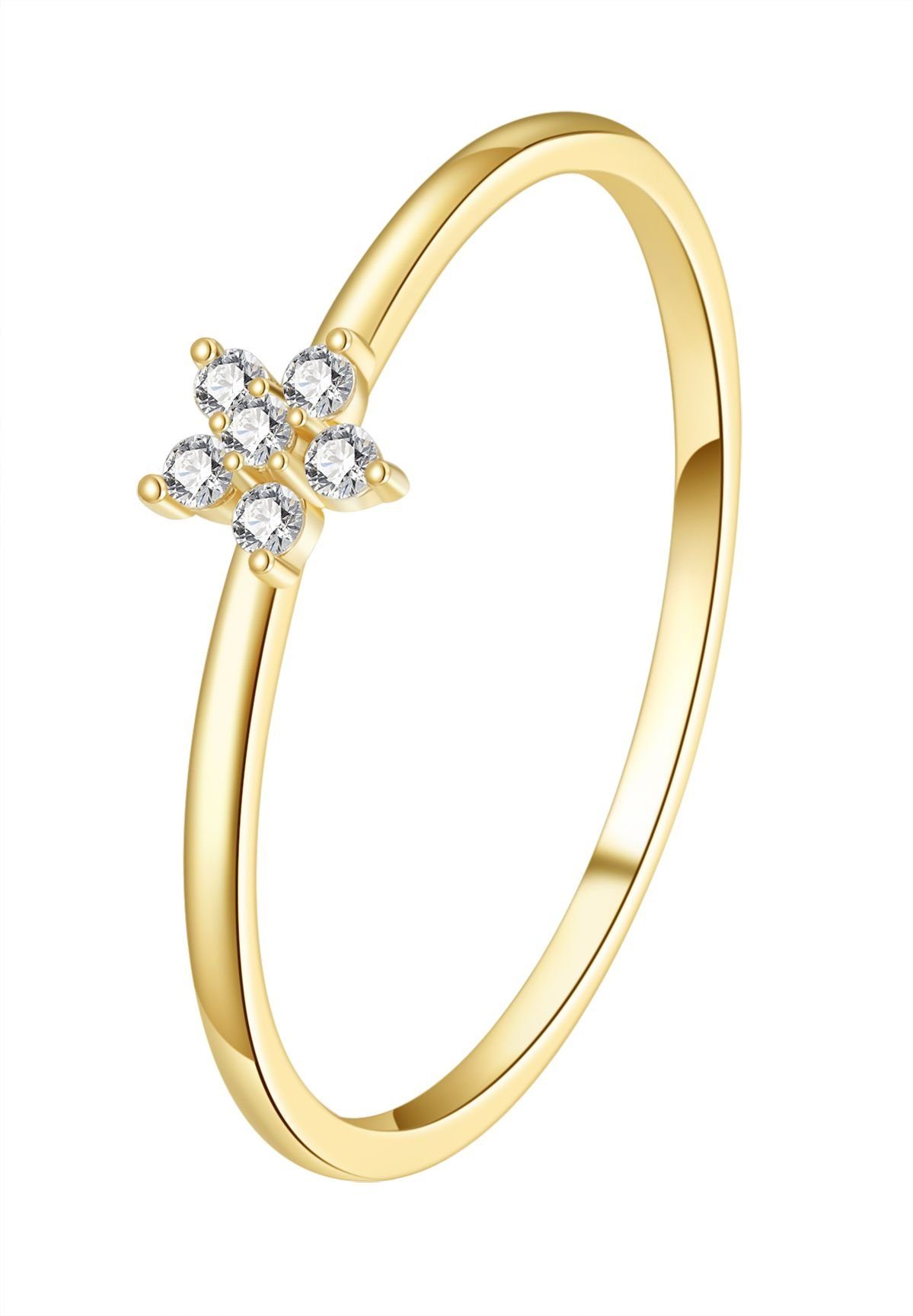 Dear Me Verlobungsring Ring Gold 585 Damen Blume, Partnerring Echt Gold Mas günstig online kaufen