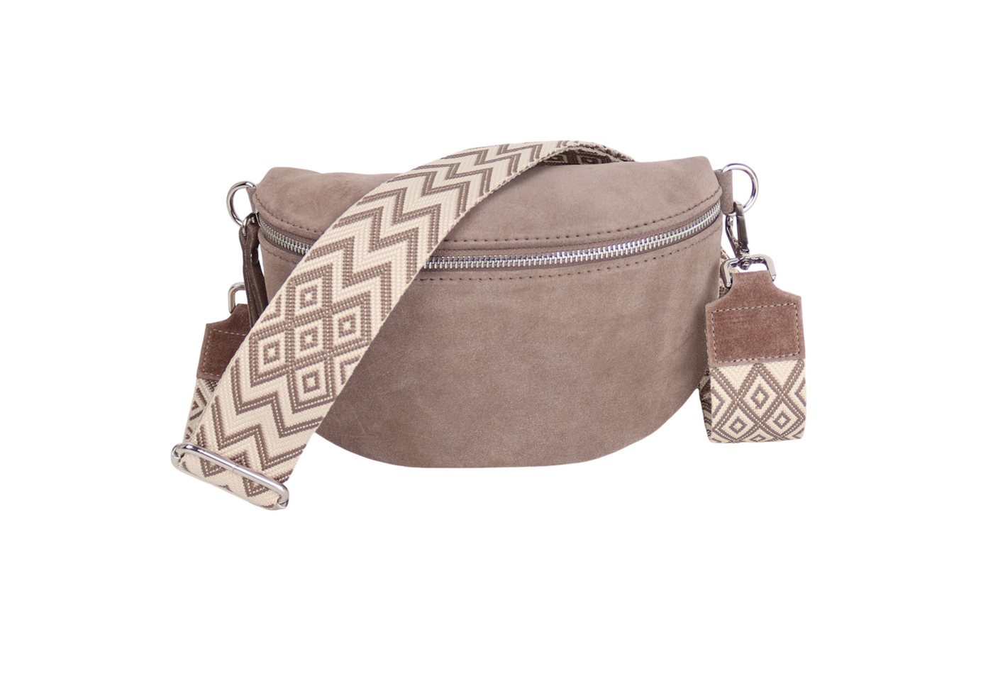 MIRROSI Bauchtasche Damen, Echtleder,Leder, Made in Italy, Umhängetasche, Brusttasche, (Schultertasche für jeden Anlass (1 Tasche & 2 Gurte), Crossbody Bag, gemusterten& verstellbaren Schulterriemen