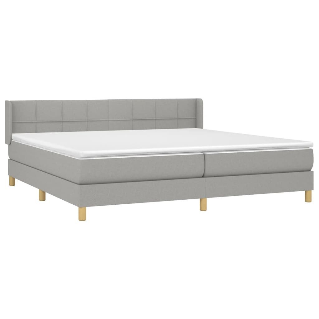 Bett Boxspringbett mit Matratze Hellgrau 200x200 cm Stoff