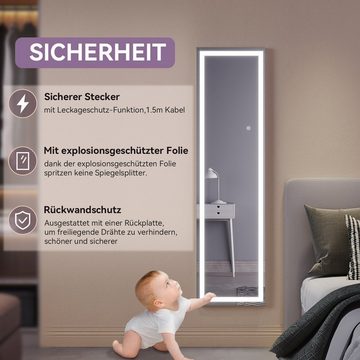 SONNI Wandspiegel Ganzkörperspiegel mit LED Beleuchtung,BxH:400x1500mm, in 3 Farben