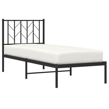 vidaXL Bett Bettgestell mit Kopfteil Metall Schwarz 75x190 cm