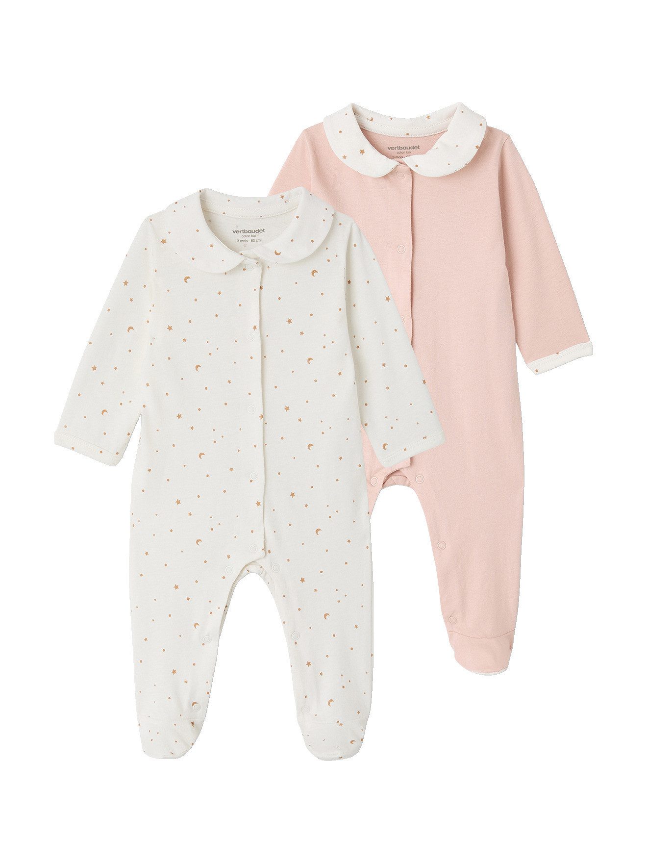Schlafoverall Baby Schlafanzüge mit Bubikragen, Bio-Baumwolle