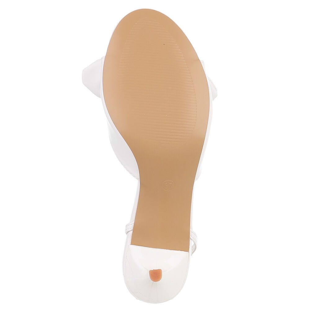Ital-Design Damen Sandalette mit Schleifendetail und T-Steg Sandalette (91849055) Pfennig-/Stilettoabsatz Sandalen & Sandaletten in Weiß