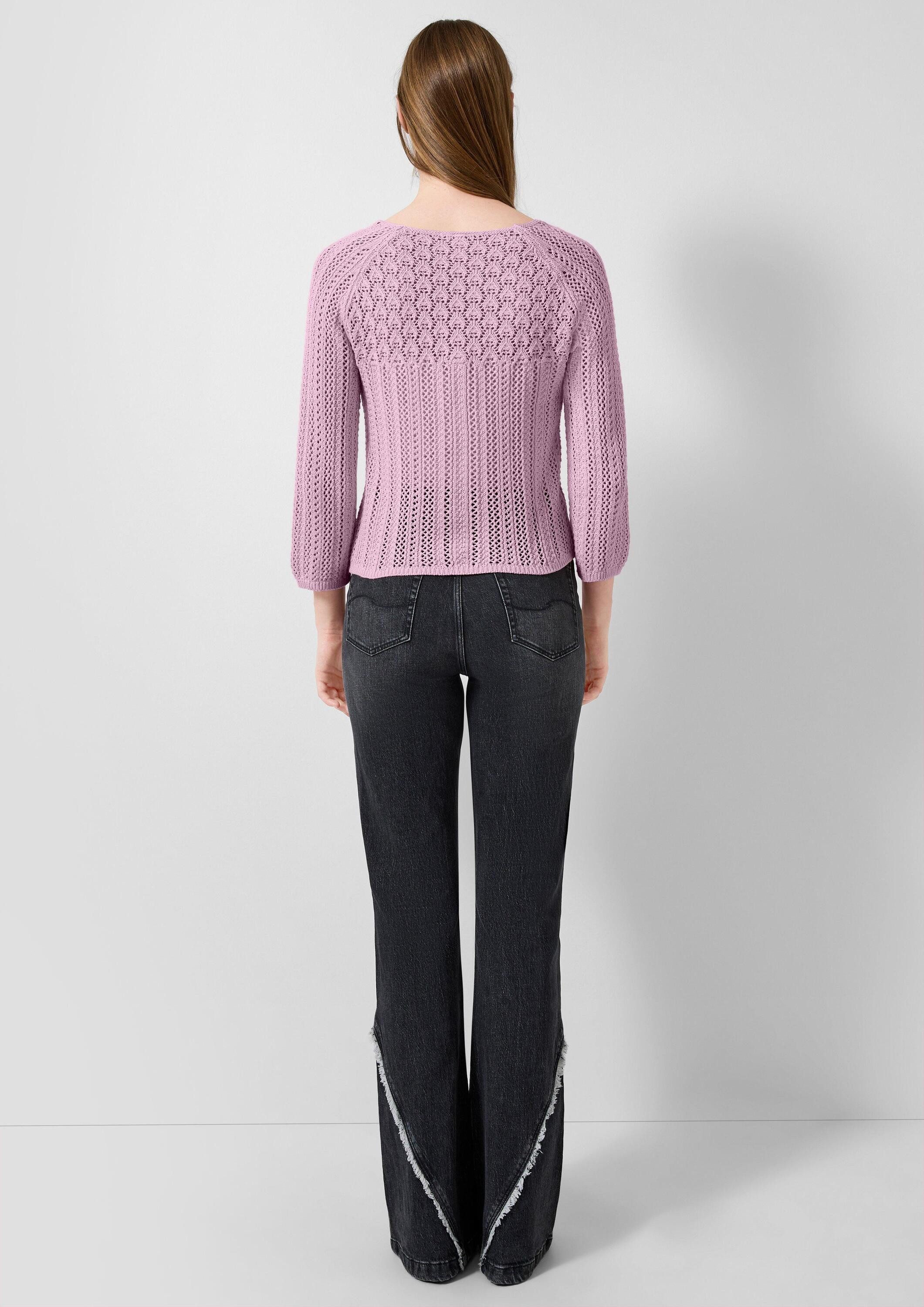 QS 3/4 Arm-Pullover Strickpullover Ajourpullover