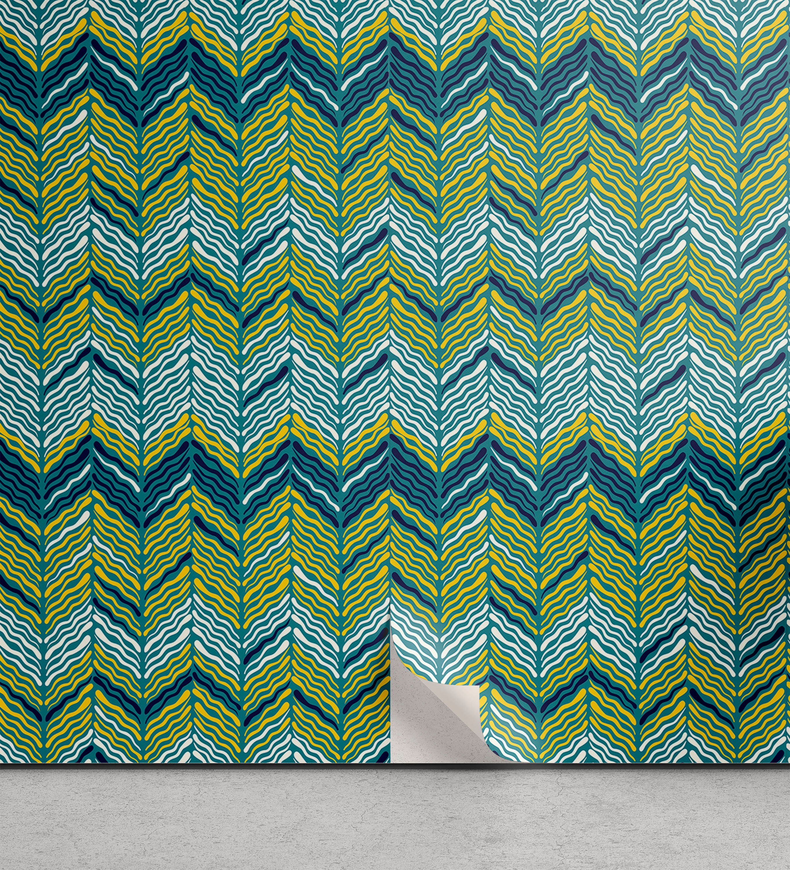Abakuhaus Vinyltapete selbstklebendes Wohnzimmer Küchenakzent, Fischgräte Abstrakte Wellenförmige Ast