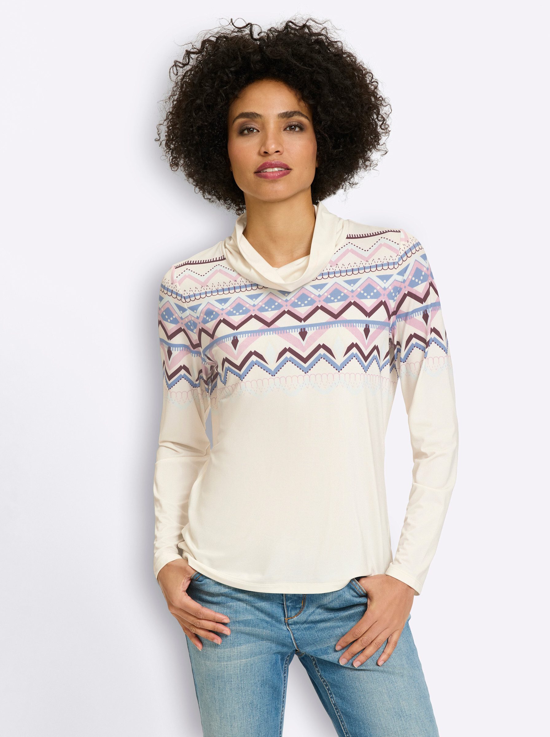 heine T-Shirt Druck-Shirt Langarm