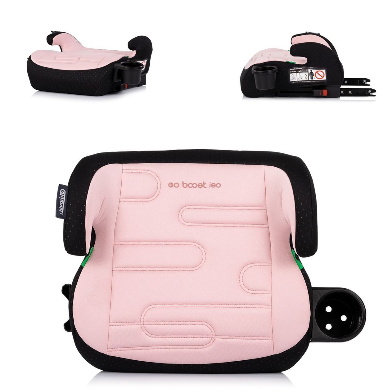 Chipolino Kindersitzerhöhung Kindersitzerhöhung Go Boost, ab: 5, bis: 12, i-Size Isofix (125-150cm) Getränkehalter