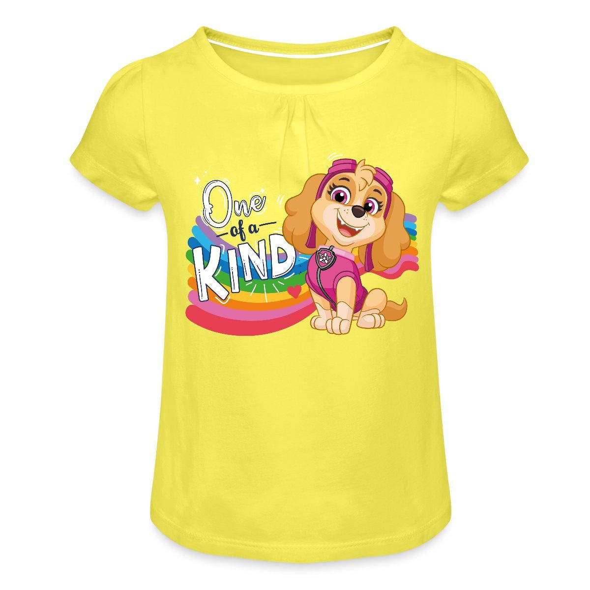 Spreadshirt T-Shirt Paw Patrol Skye Regenbogen-Design Mädchen T-Shirt Twist (1-tlg)