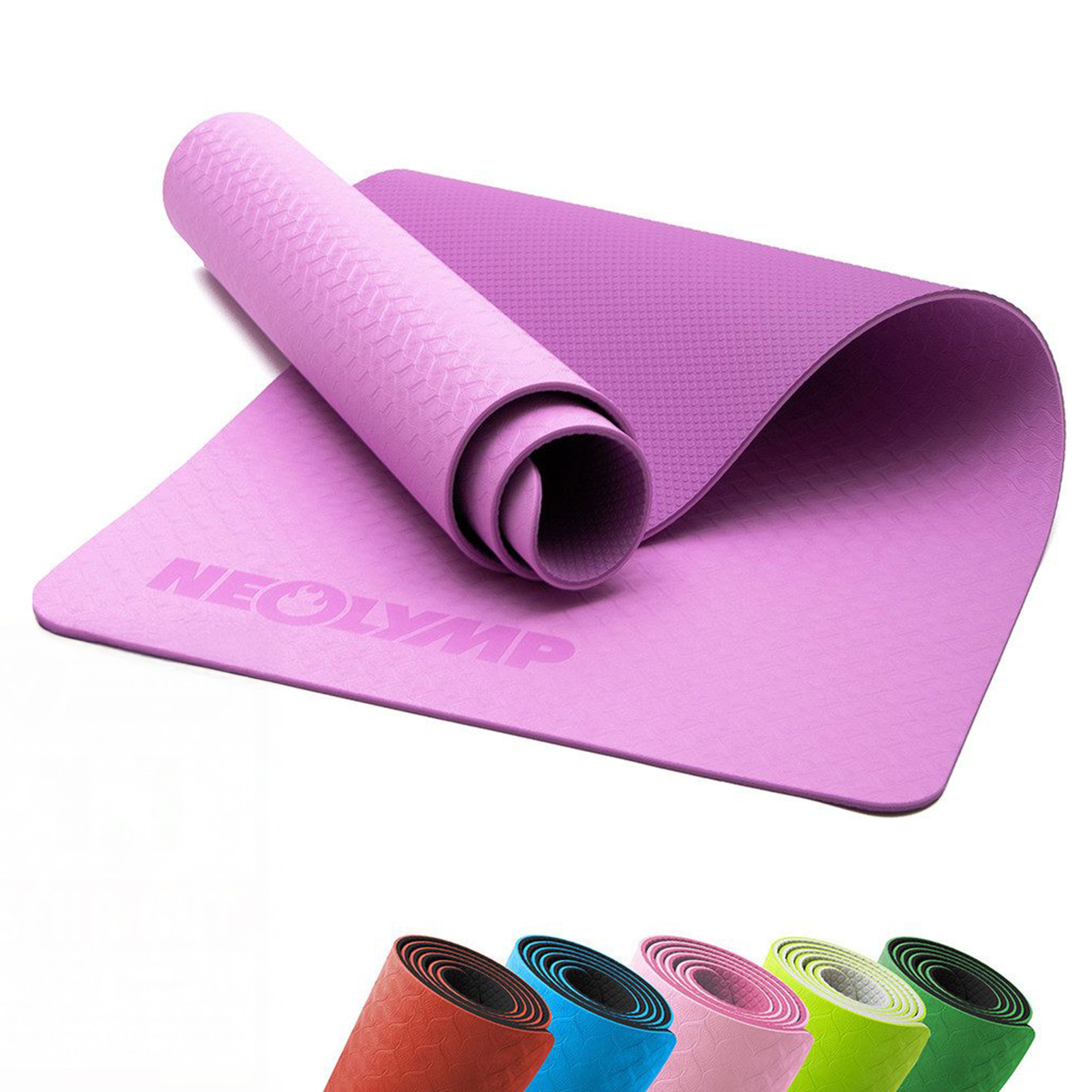 NEOLYMP Yogamatte Sportmatte - Ideal für Yoga, Pilates & Gymnastik - Fitnessmatte (Set, Gymnastikmatte - Workouts In- und Outdoor - E- Book - 6 Farbvarianten), Trainingsmatte - Rutschfeste Oberfläche - Komfort -Gelenkunterstützung