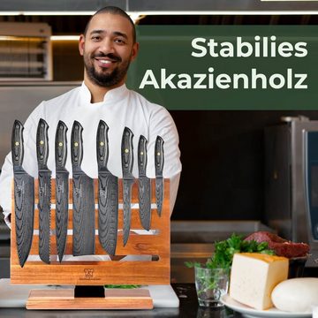 Küchenkompane Messer-Set Küchenmesser Komibpaket mit magnetischem Messerblock - Kumai (2-tlg)