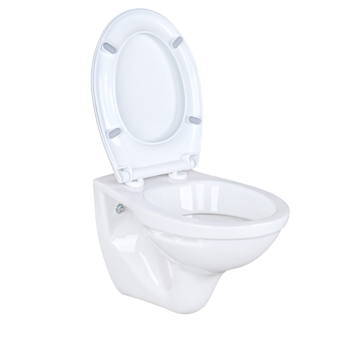 Belvit Tiefspül-WC BV-HW6001+AL0303, Belvit Wand Hänge WC Abgang Wand Waagerecht mit Softclose Deckel – Bild 5 von 5
