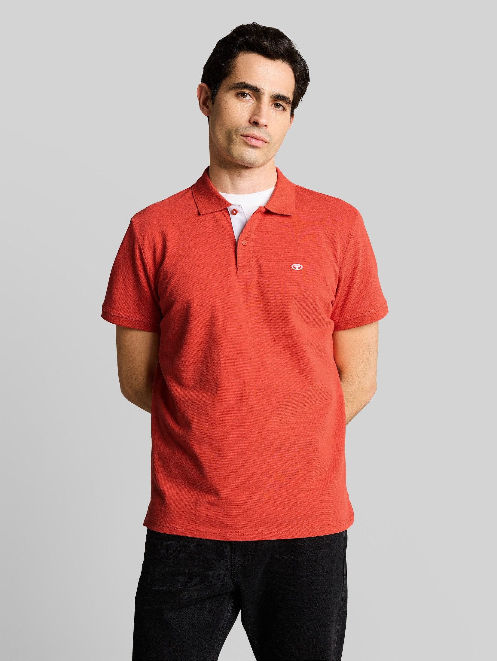 TOM TAILOR Poloshirt Poloshirts (im Einserpack) Piqué Poloshirt mit Logo-Stickerei