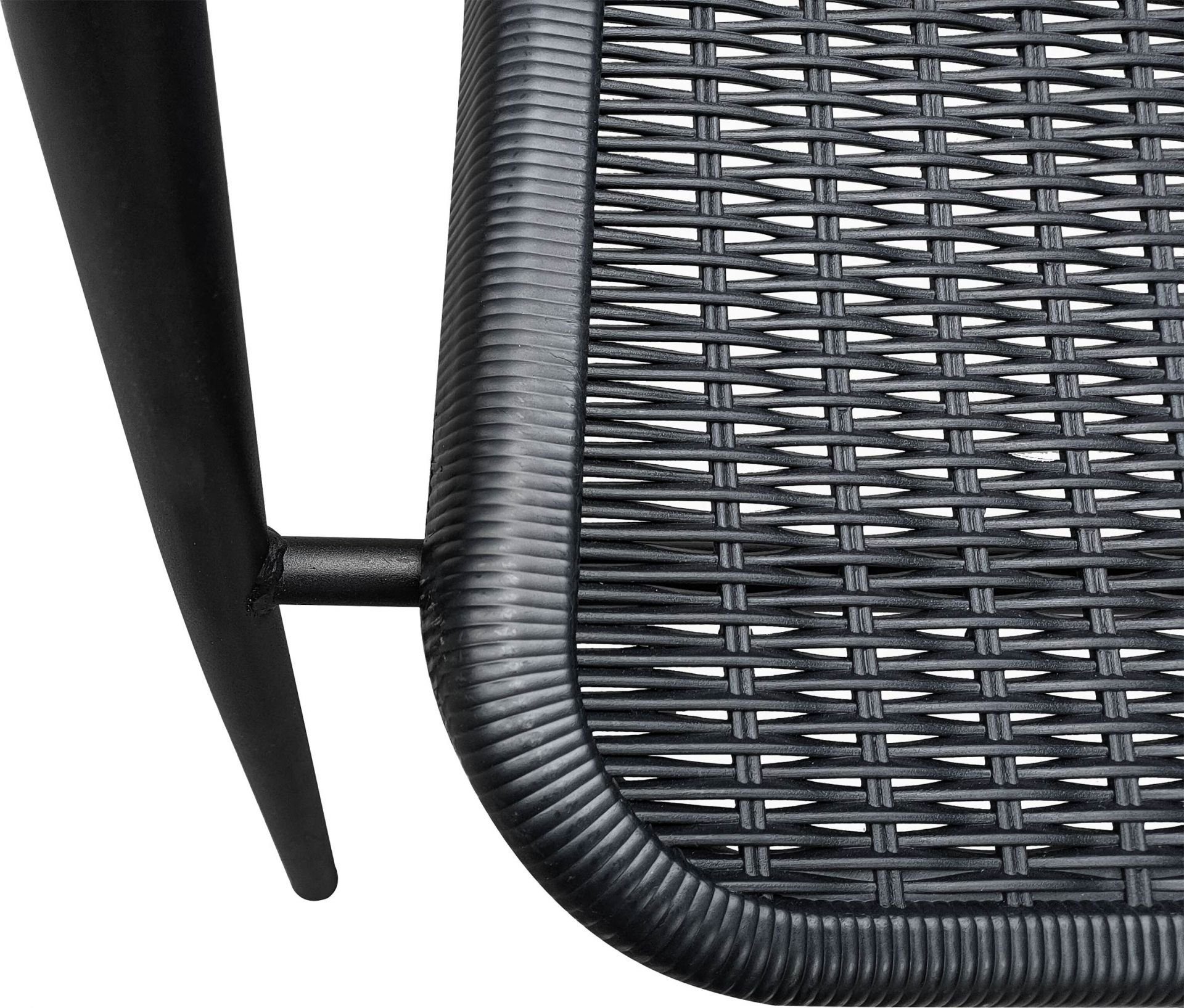 dasmöbelwerk Gartenstuhl Stapelstuhl Ibiza Gartenstuhl Bistrostuhl Armlehnstuhl Schwarz (1 St), Stapelbarer Gartenstuhl