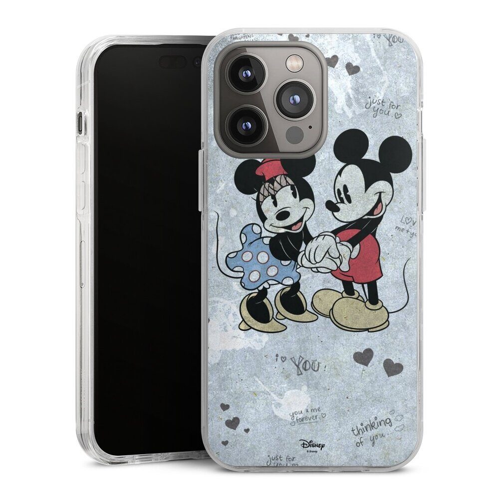 DeinDesign Handyhülle Disney Mickey & Minnie Mouse Vintage Mickey&Minnie In Love, Apple iPhone 14 Pro Max Hülle Bumper Case Handy Schutzhülle