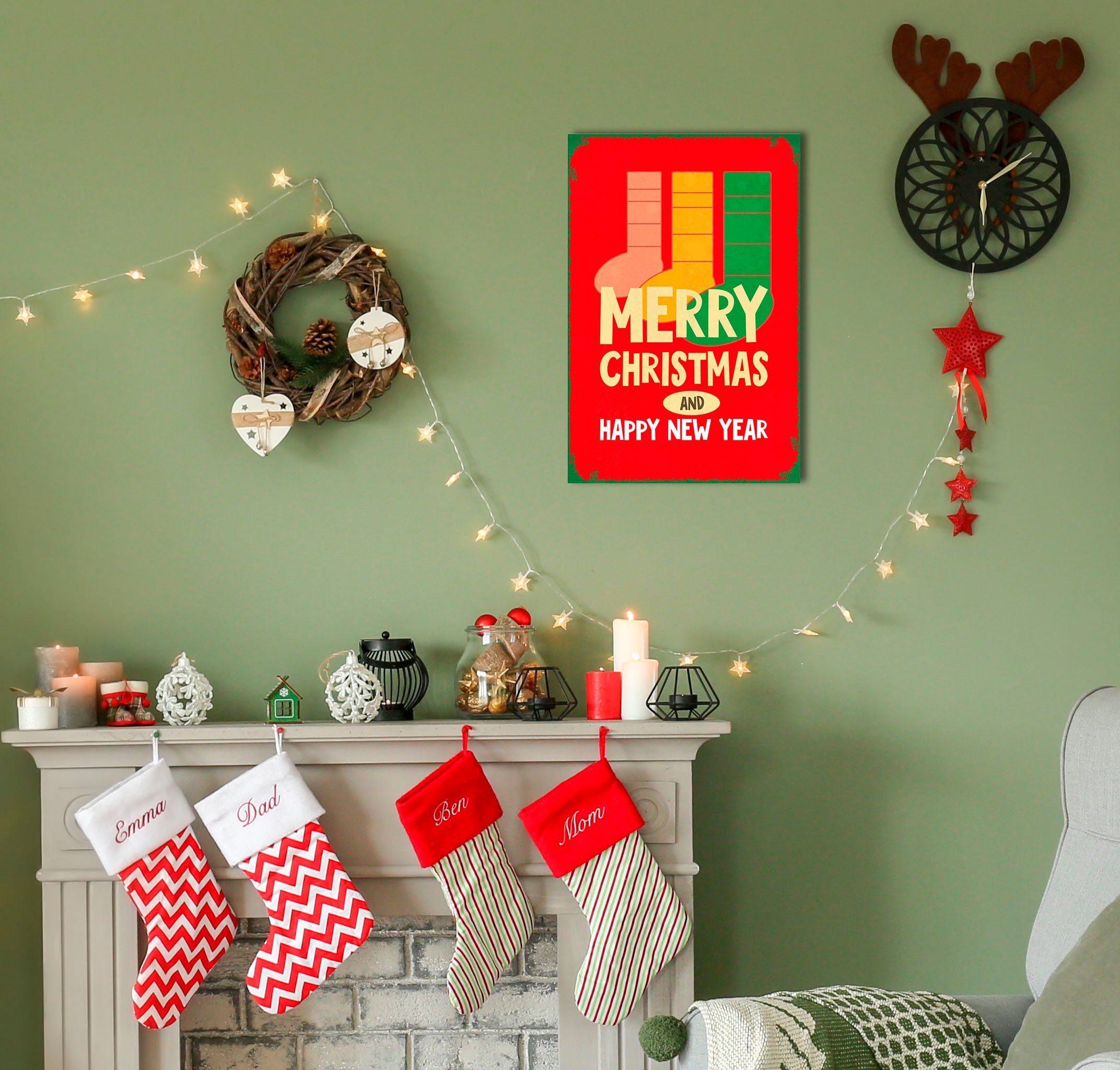 Metallbild Christmas Stocking