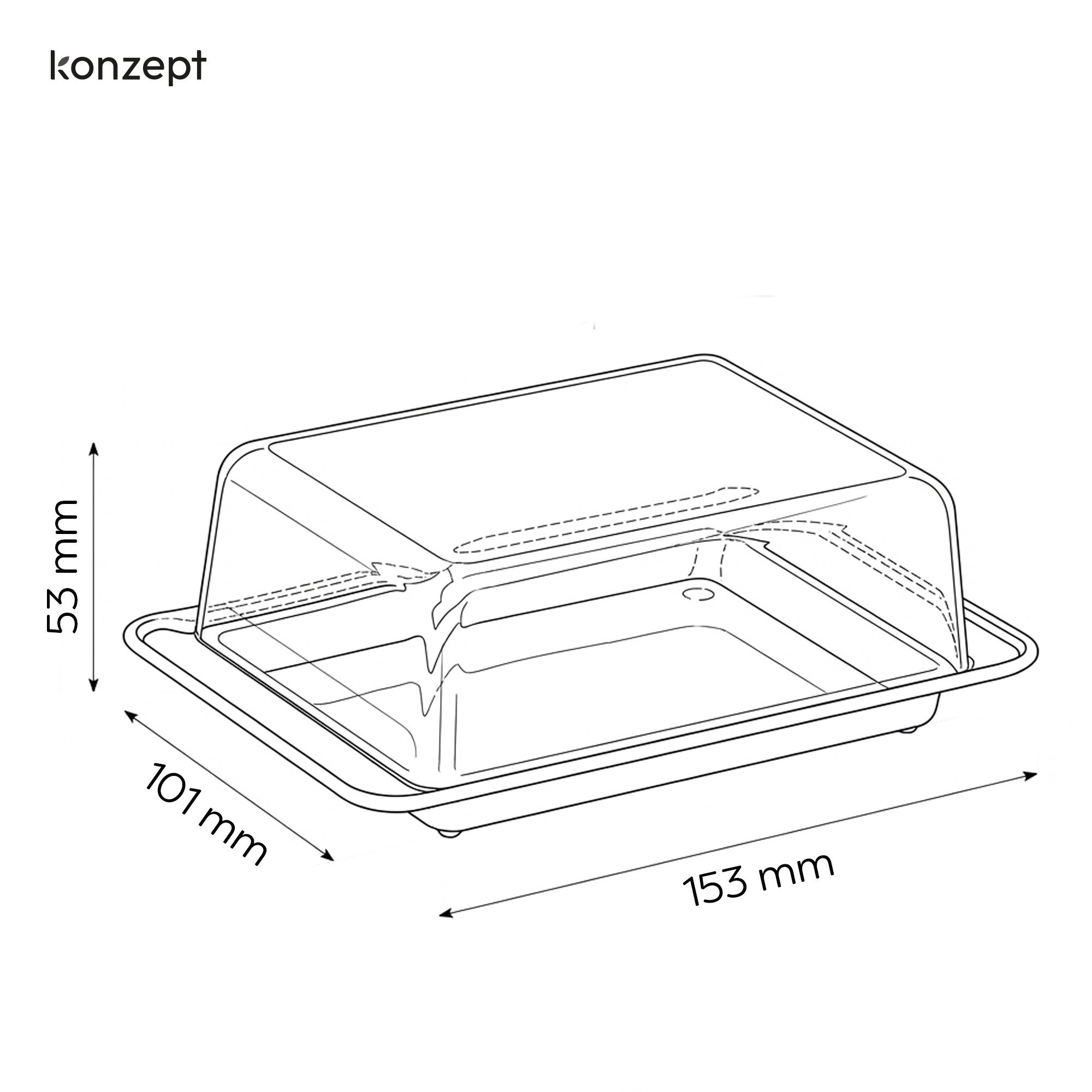 KONZEPT Butterdose für 250 g Butter mit transparentem Deckel, kompakt und platzsparend – ideal zur Aufbewahrung im Kühlschrank