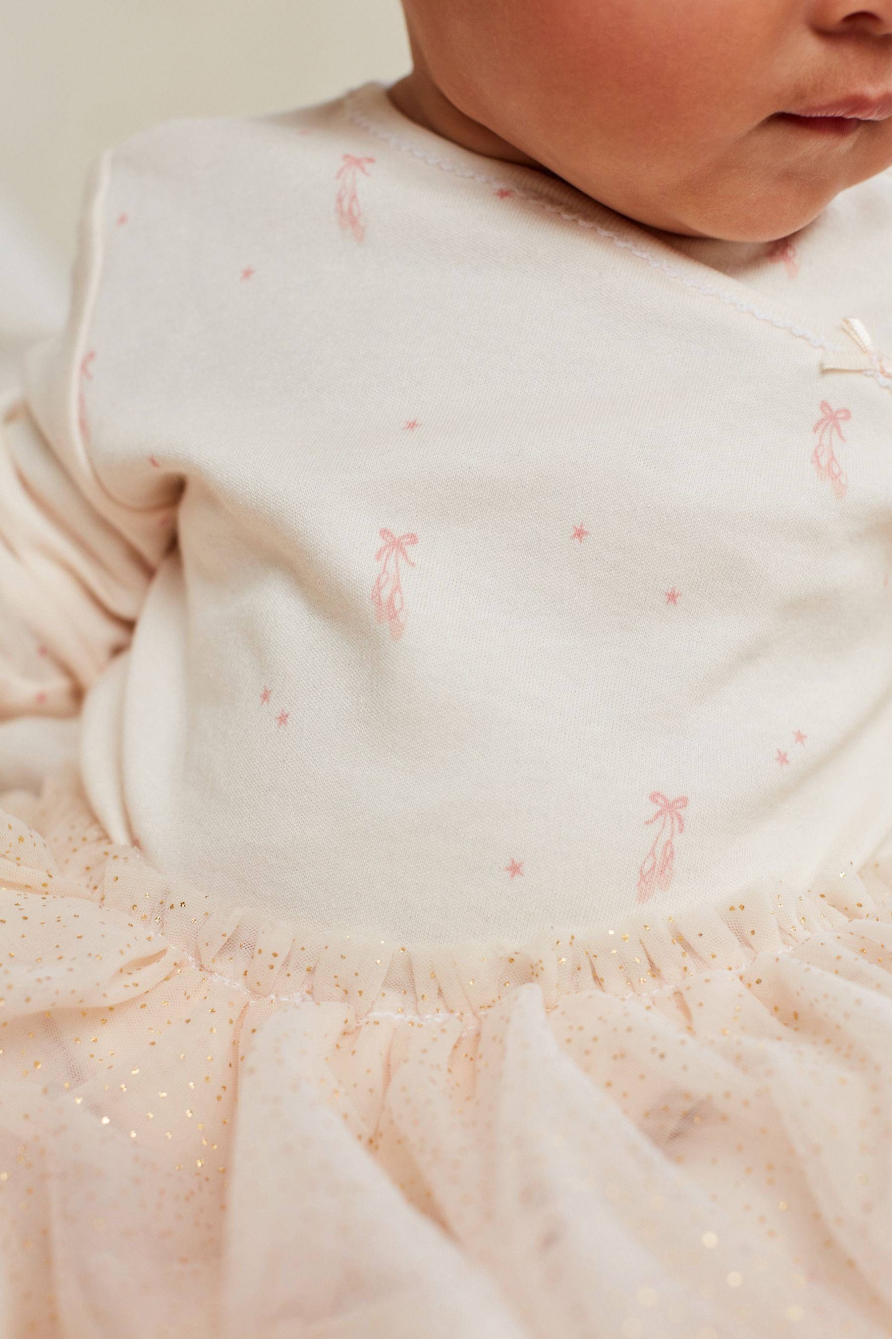 Pink Next (1-tlg) Tüll Babyschlafanzug Schlafoverall mit