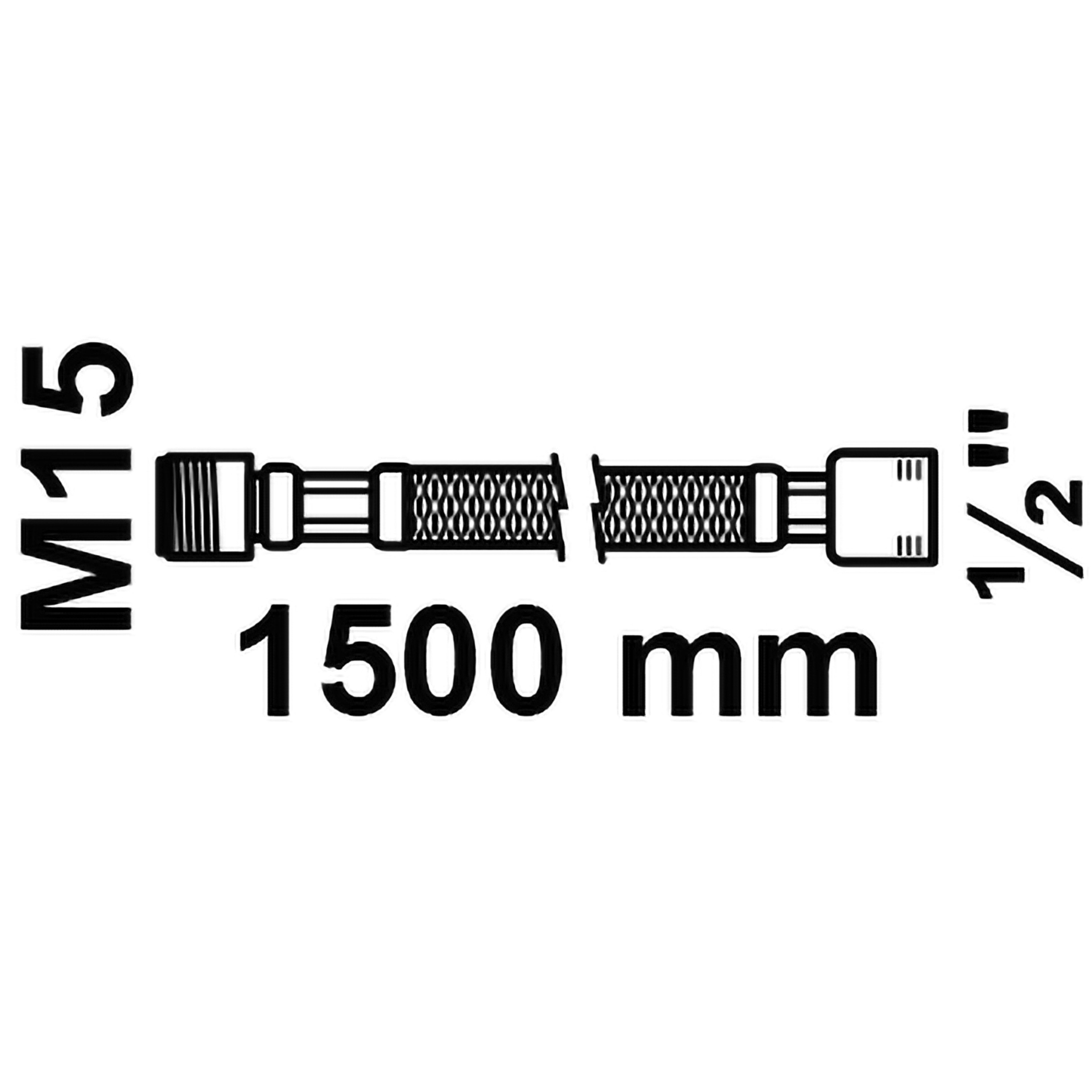 Kirchhoff Flexschlauch Geschirrbrauseschlauch, Schwarz, 150 cm, 1/2" x M15AG