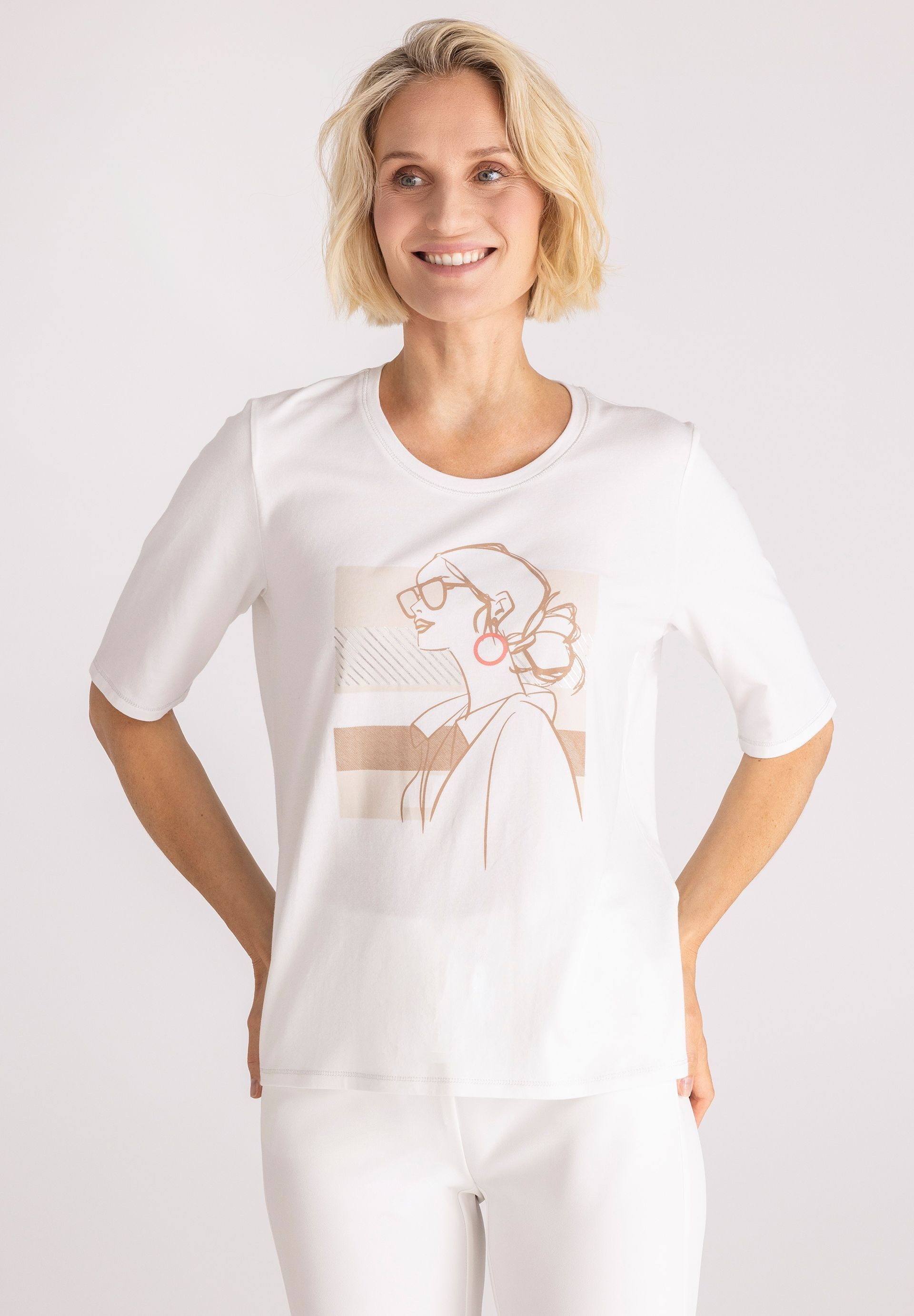 FRANK WALDER T-Shirt mit Streifenmuster