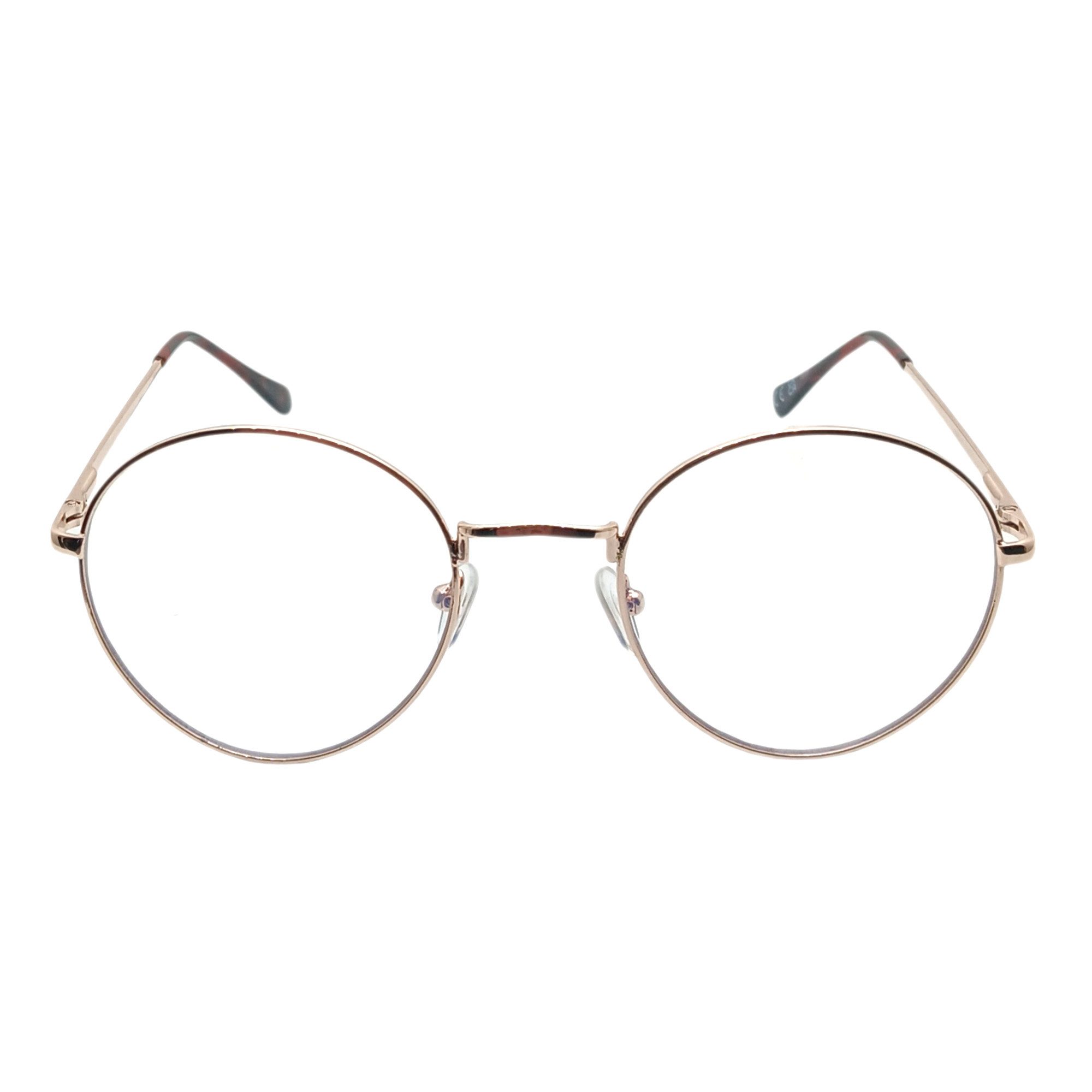 LUXXADA Sonnenbrille (Ovale Computerbrille Gläser mit Blau Licht Filter Panto Form Edelstahlbrille) Gaming und PC Brille aus Metall mit Anti Blue Light Gläser