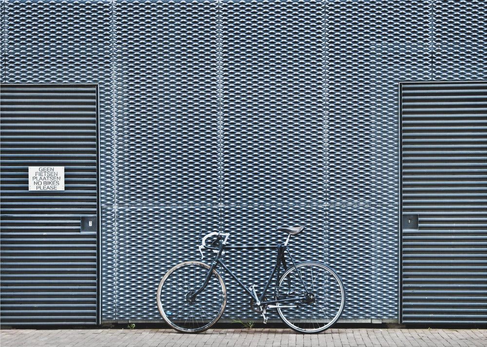 Papermoon Leinwandbild "no bikes please" von Linda Wride, 250 g/m² Galeriedruck, Auf Holzkeilrahmen, brillante UV-beständige Farben, Made in Germany