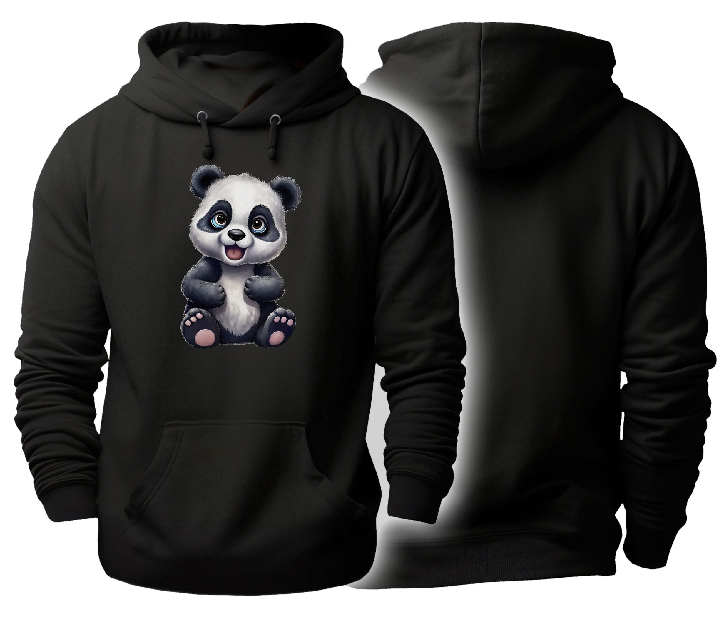 MyDesign24 Hoodie Wildtier Kapuzen Pulli - Panda Bär Herren und Damen Kapuzensweater - Tier Hoodie i264