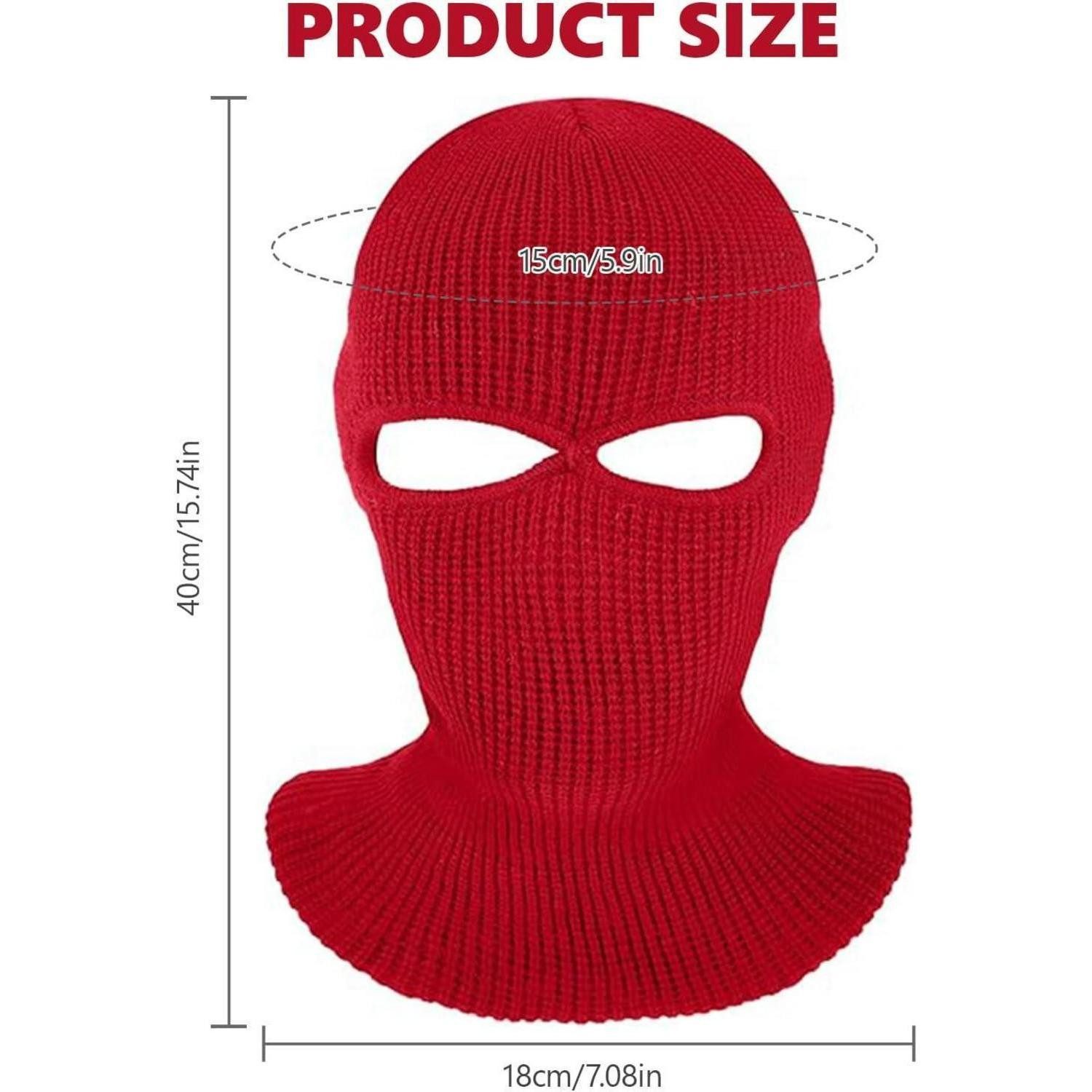 LuxusKollektion Sturmhaube Strick-Ski-Maske 2-Loch Thermo rot winddicht unisex