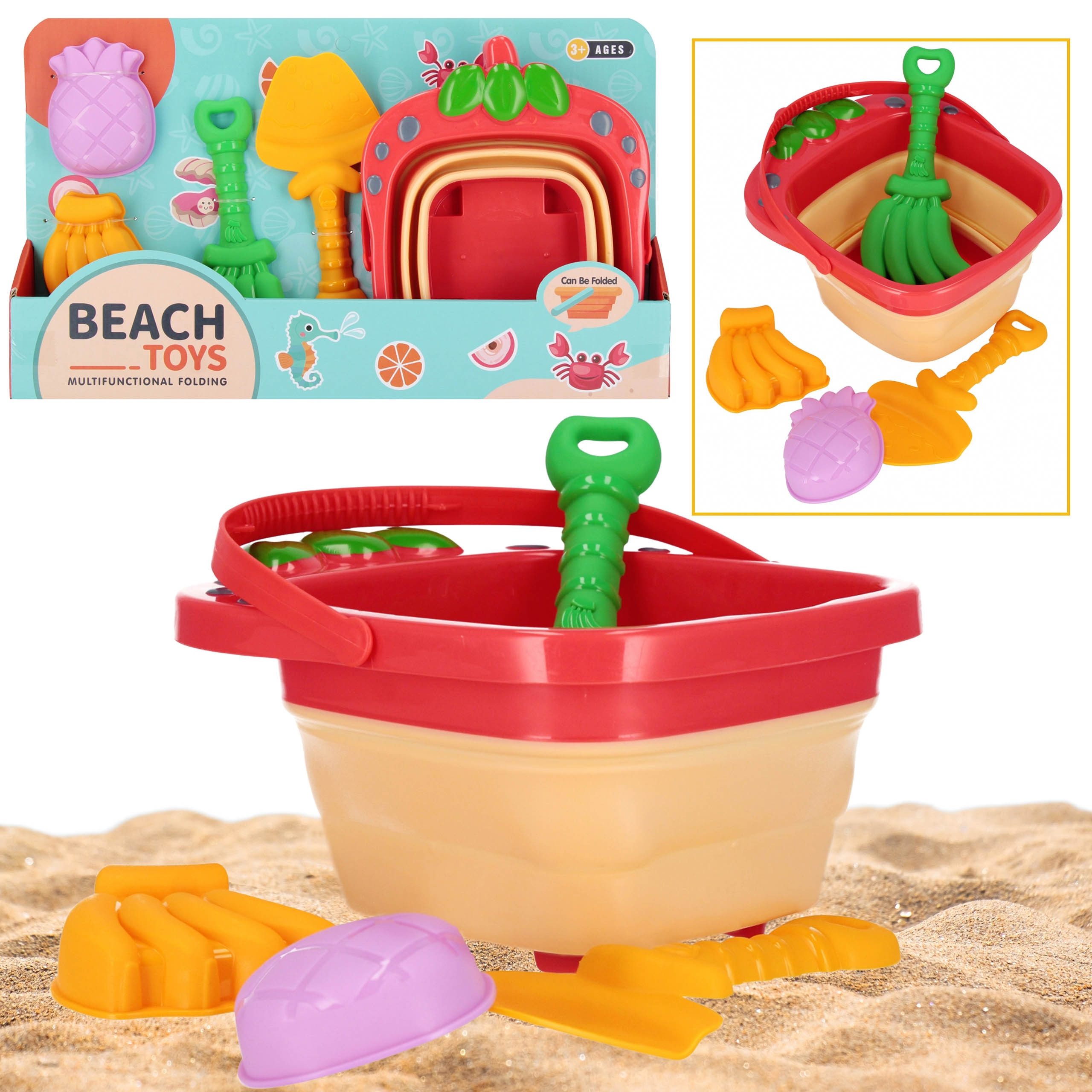 Sarcia.eu Відро з піском Sandkasten Spielzeugset, zusammenklappbarer Відро з піском mit Zubehör