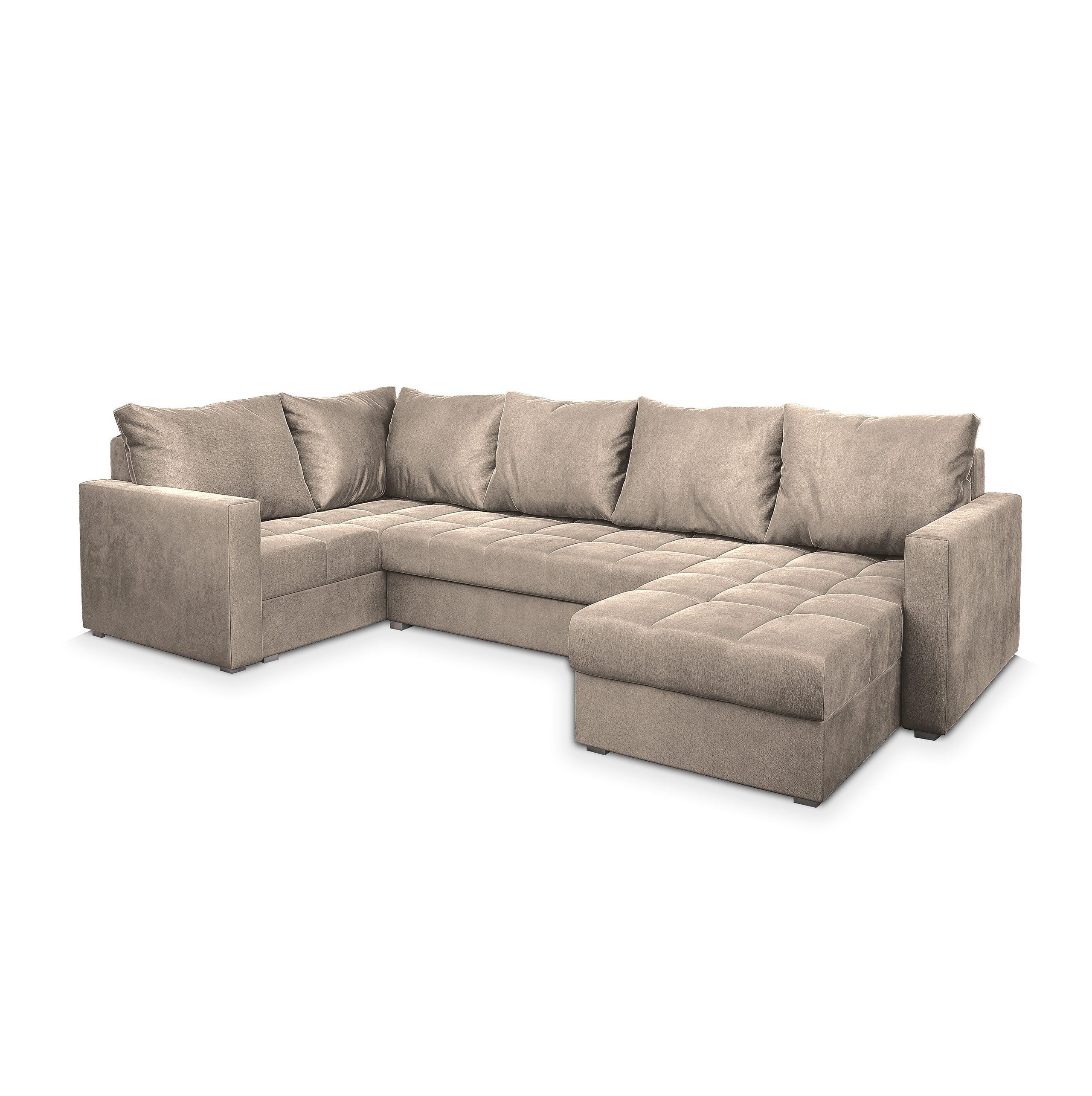 Masseno Ecksofa LORIVO mit Schlaffunktion U-Form, Sofa mit Bettkasten günstig online kaufen
