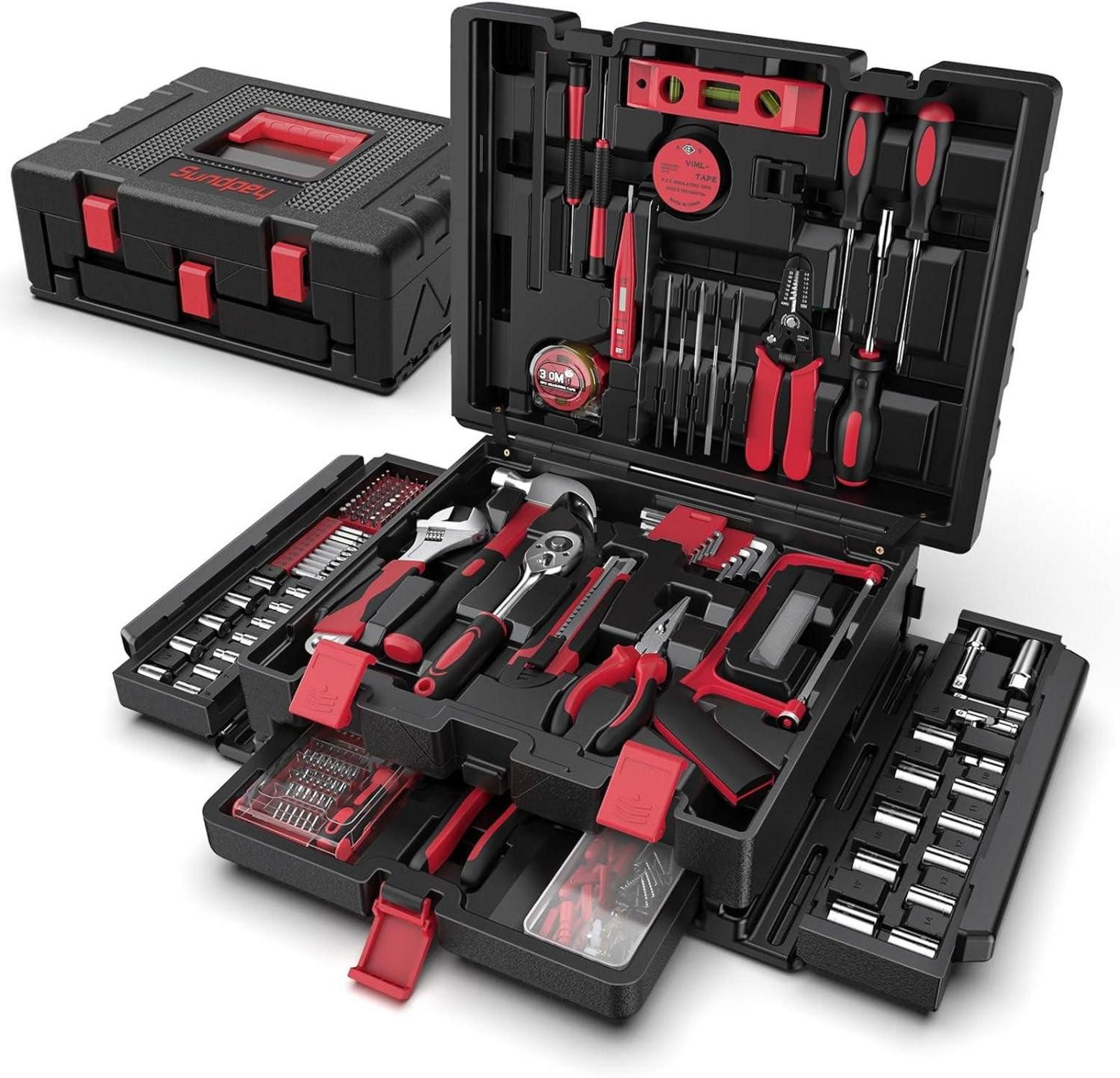 Multitool Profi Werkzeugkoffer gefüllt 379 tlg Haus Autoreparaturen