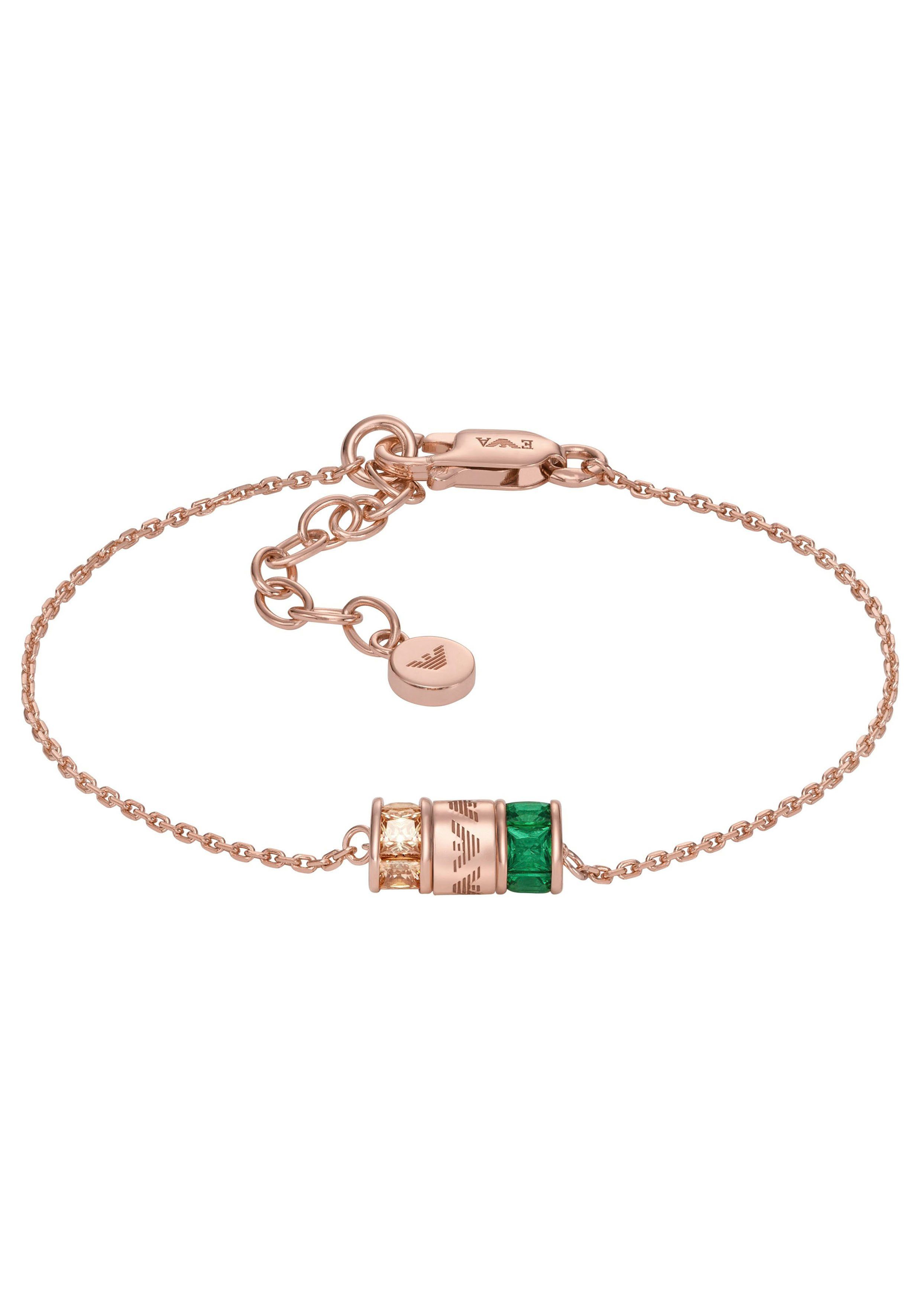 mit EG3580040, (synth) Zirkonia roségoldfarben-champagne-grün Emporio Armband Armani EG3579221,