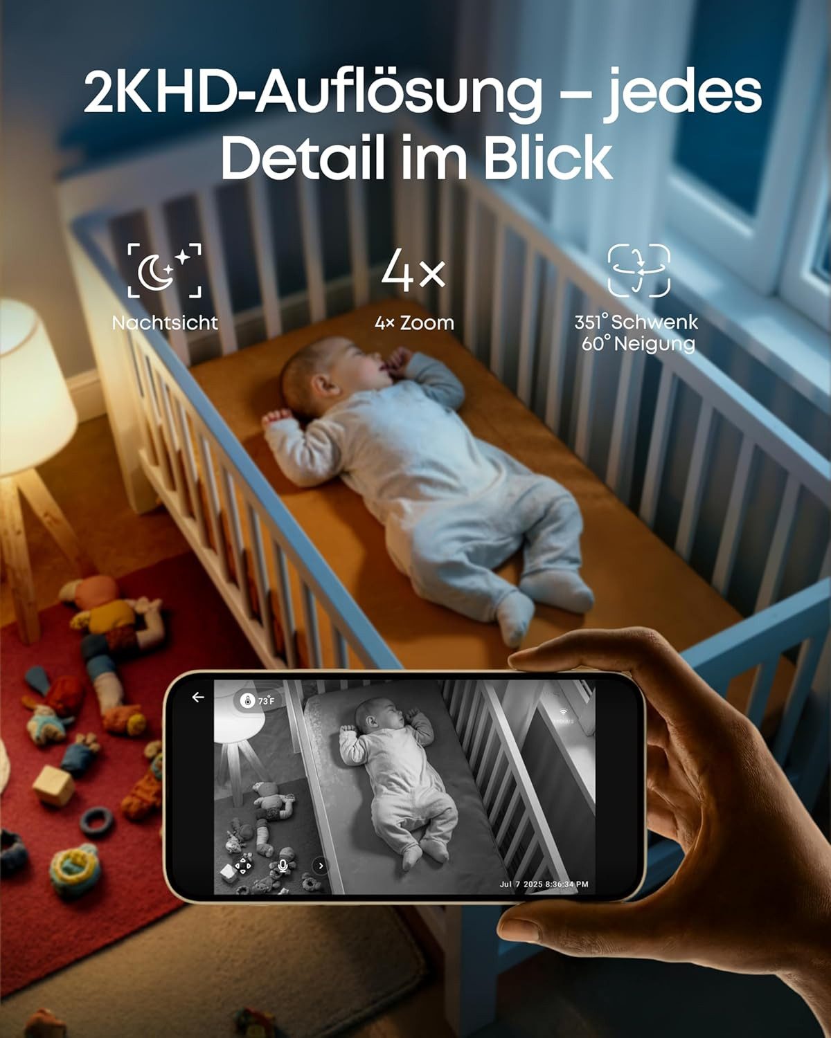 Anker eufy Überwachungskamera eufy Babyphone C10 mit 2K HD Kamera (3-tlg) – Bild 2 von 5