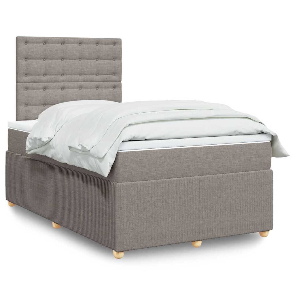 vidaXL Bett Boxspringbett mit Matratze Taupe 120x190 cm Stoff