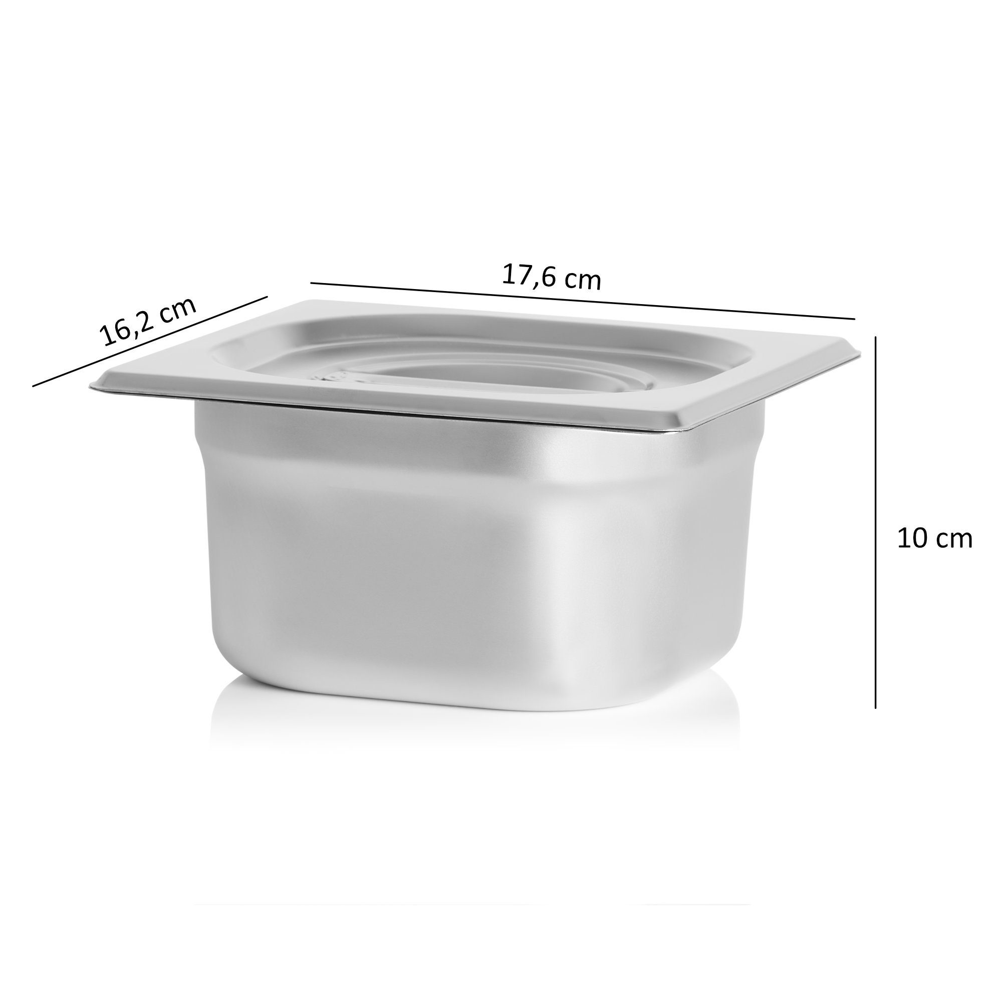 Mahlzeit Aufbewahrungssystem Edelstahl Zutatenbehälter, 6 x 1/6 GN Behälter mit Gummifüße, Edelstahl – Bild 5 von 5