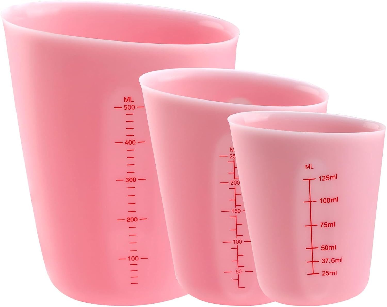 Messbecher 3 Stück Silikon Messbecher Set 125 250 500 ml für Epoxidharz