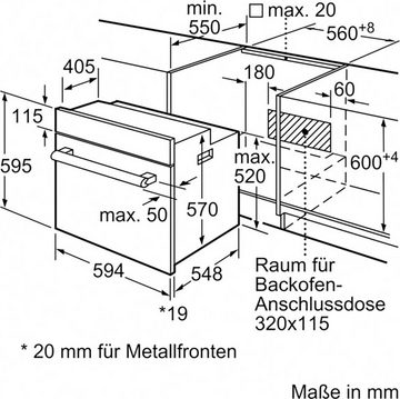 SIEMENS Einbaubackofen iQ100 HB113FBS1, mit Backauszug