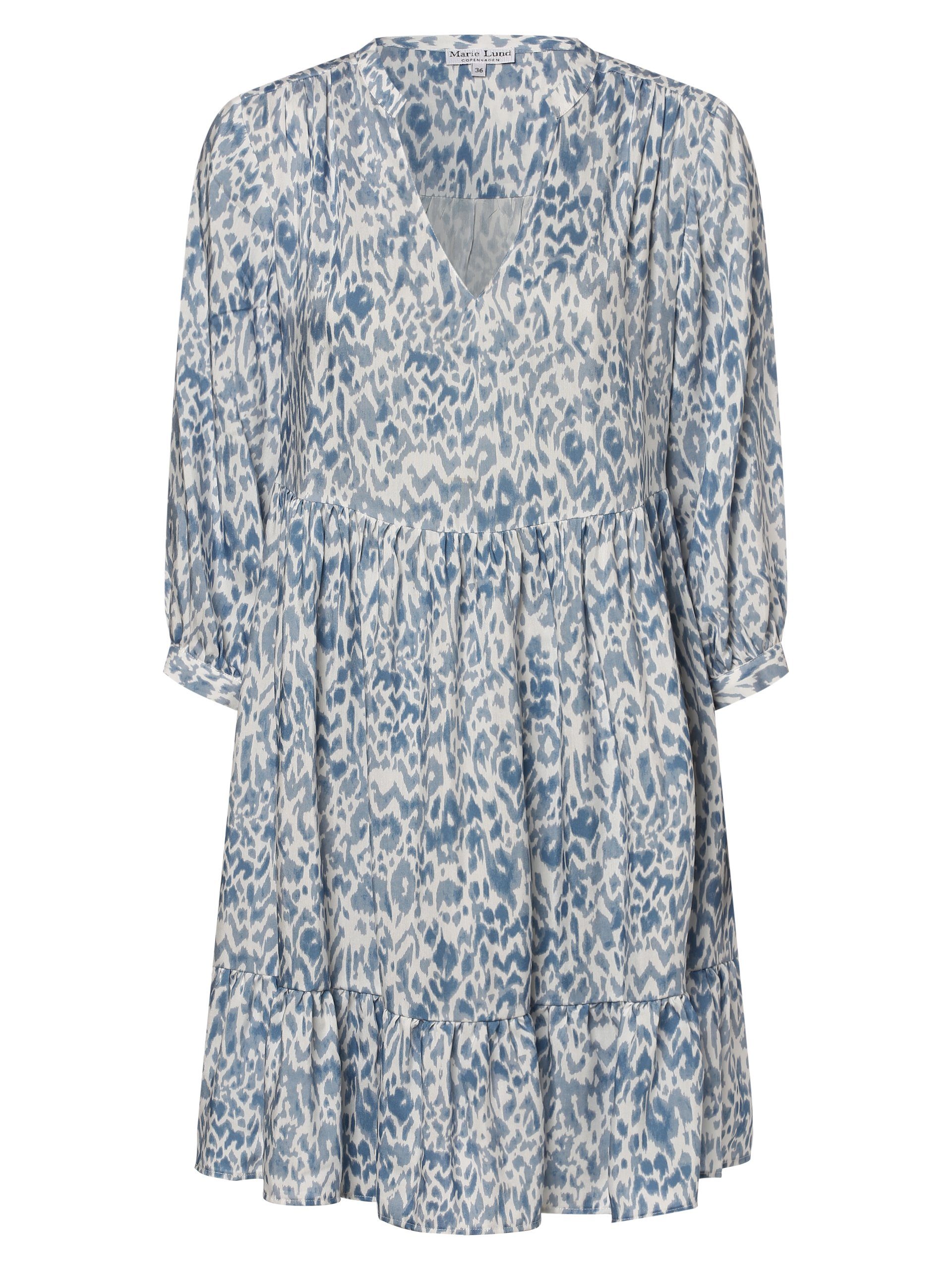 Marie A-Linien-Kleid Lund blau weiß