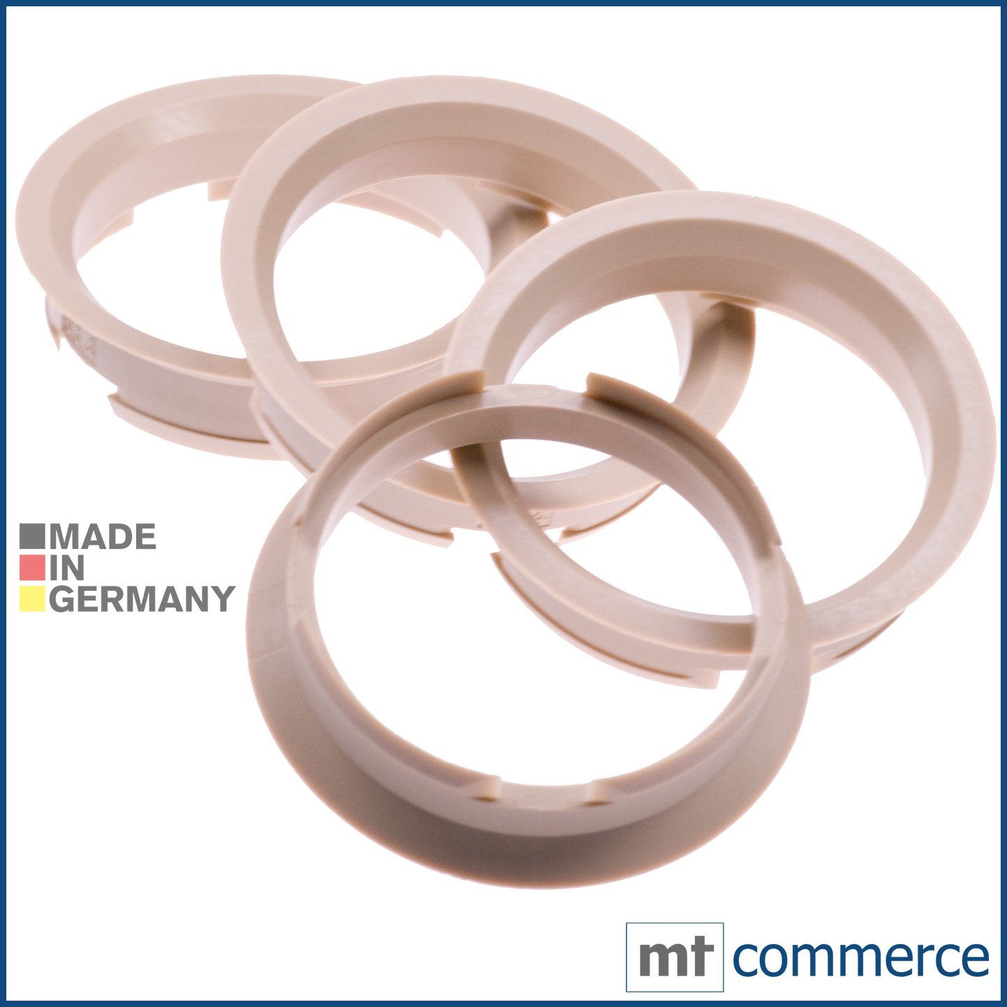 RKC Reifenstift 4X Zentrierringe beige Felgen Ringe Made in Germany, Maße: 63,4 x 56,6 mm