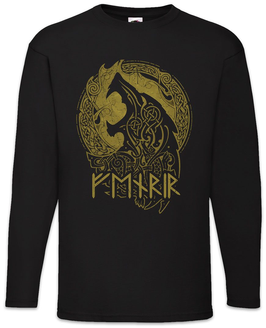 Langarmshirt Viking Fenrir C Langarm T-Shirt Fenris Fenriz Wolf Wolves Geri Freki