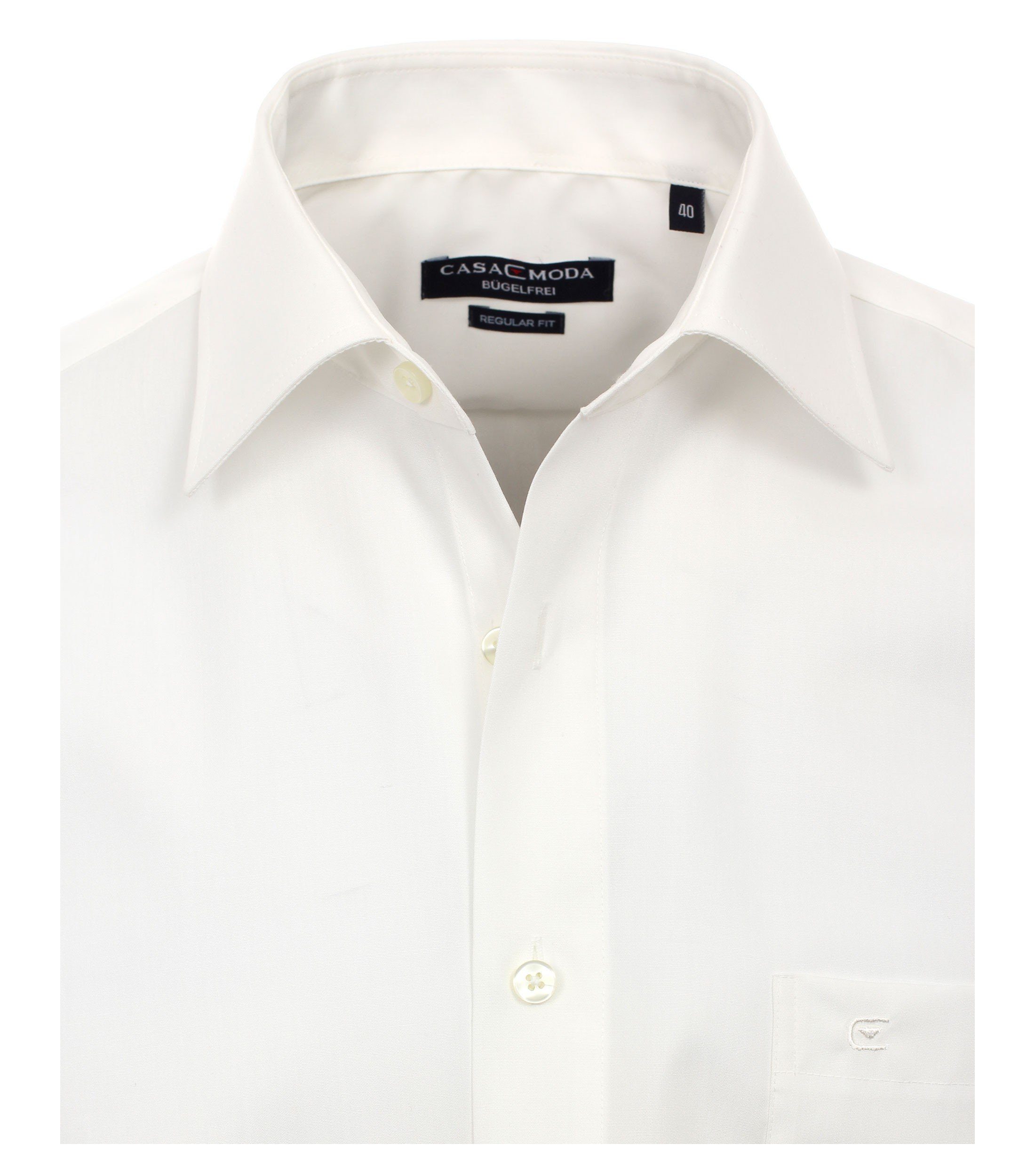 CASAMODA Businesshemd Herren Hemd extra langer Arm 72cm Langarm Hemd uni regular fit, creme HL23, 46