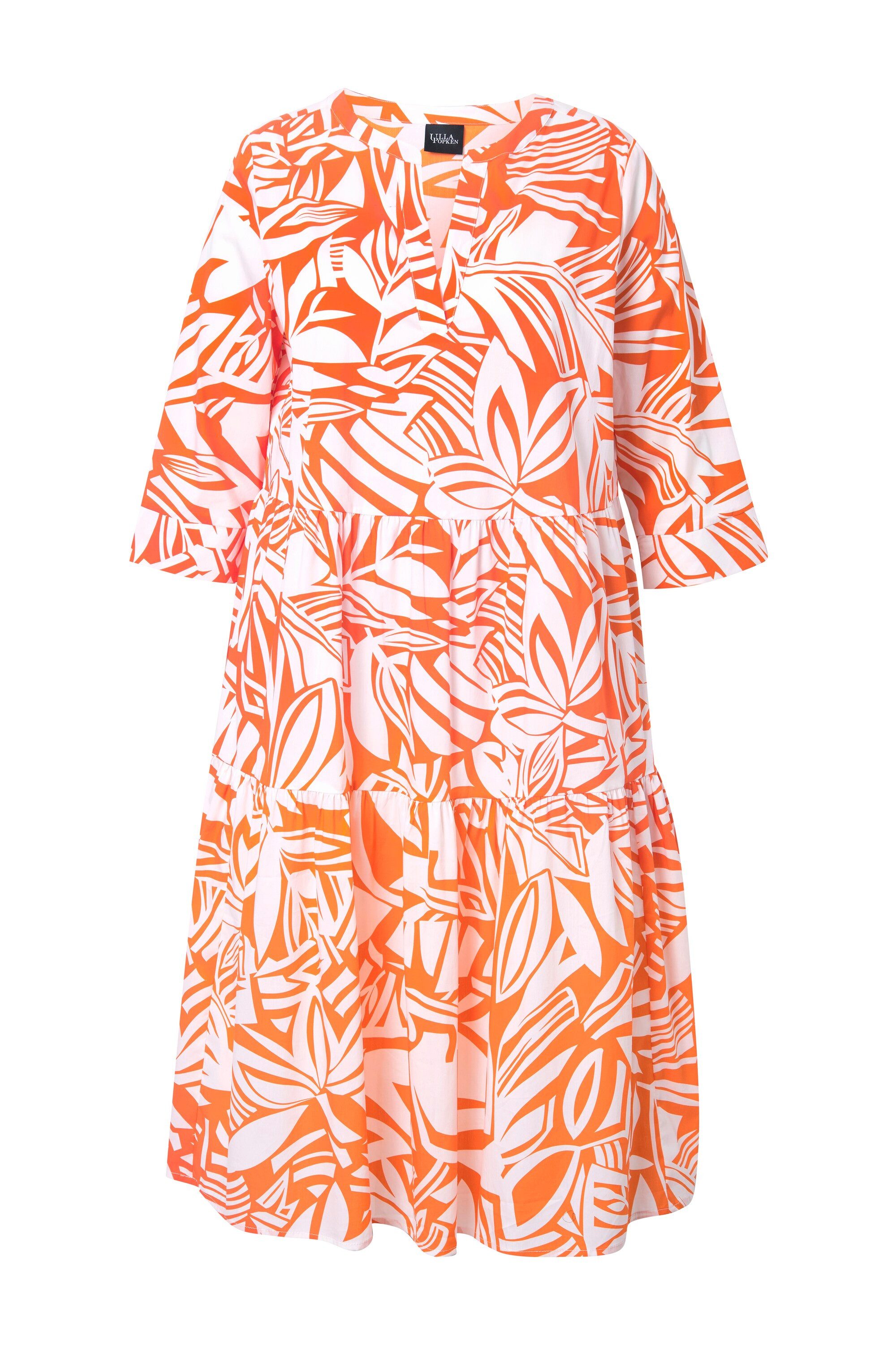 Ulla Popken Midikleid Midikleid Blätter Volants günstig online kaufen