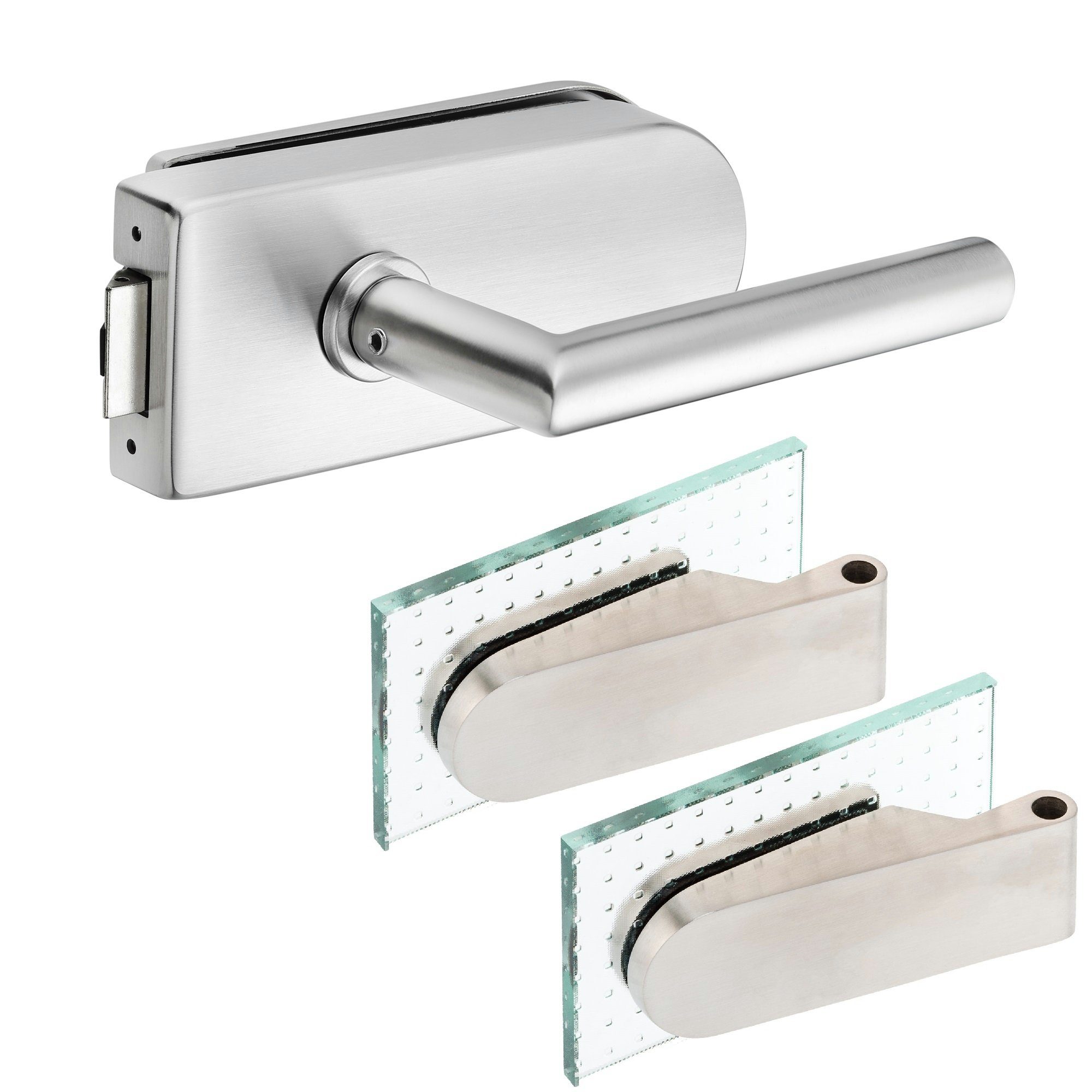Türbeschläge24 Drückergarnitur Premium Glastürbeschlag D3 UV günstig online kaufen