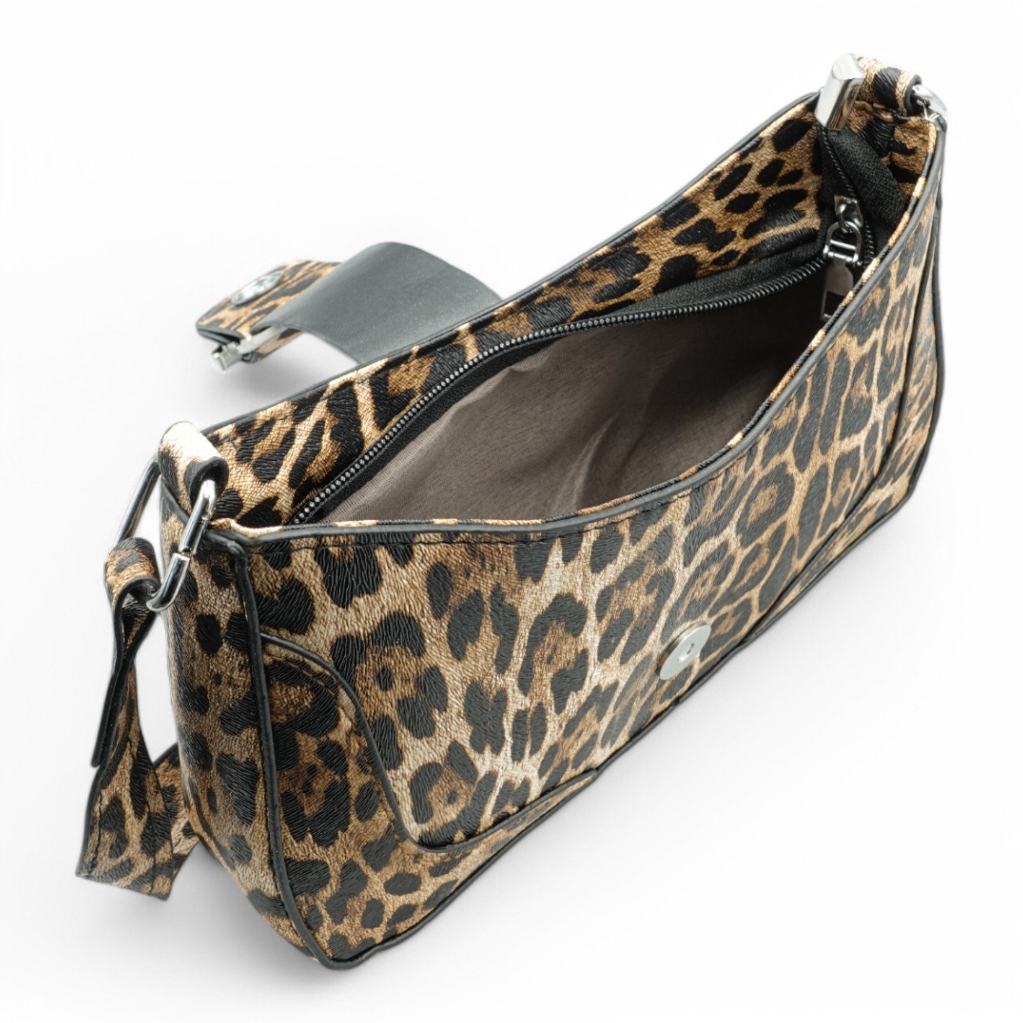 Eyecatcher Handtasche Glamouröse Schultertasche im Leoparden-Look mit Schnalle – Dein Statem (Einzeln)