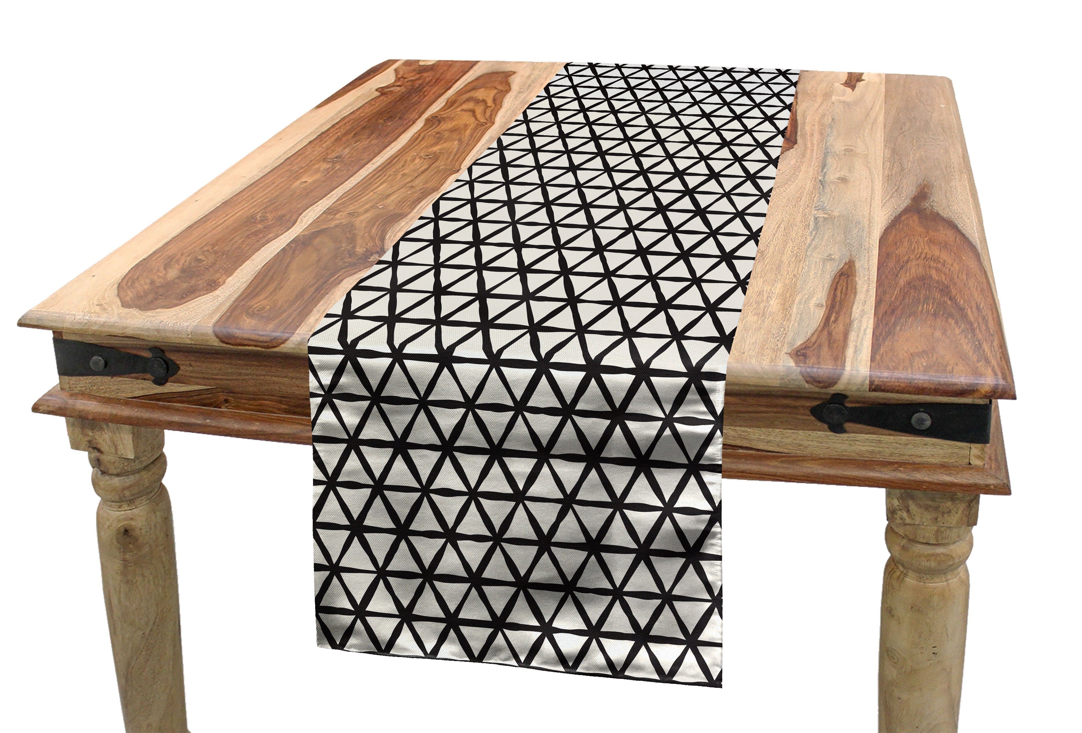 Abakuhaus Tribal Dekorativer Tischläufer Rechteckiger Rhombus Inspired Tischläufer, Abstrakt Esszimmer Küche