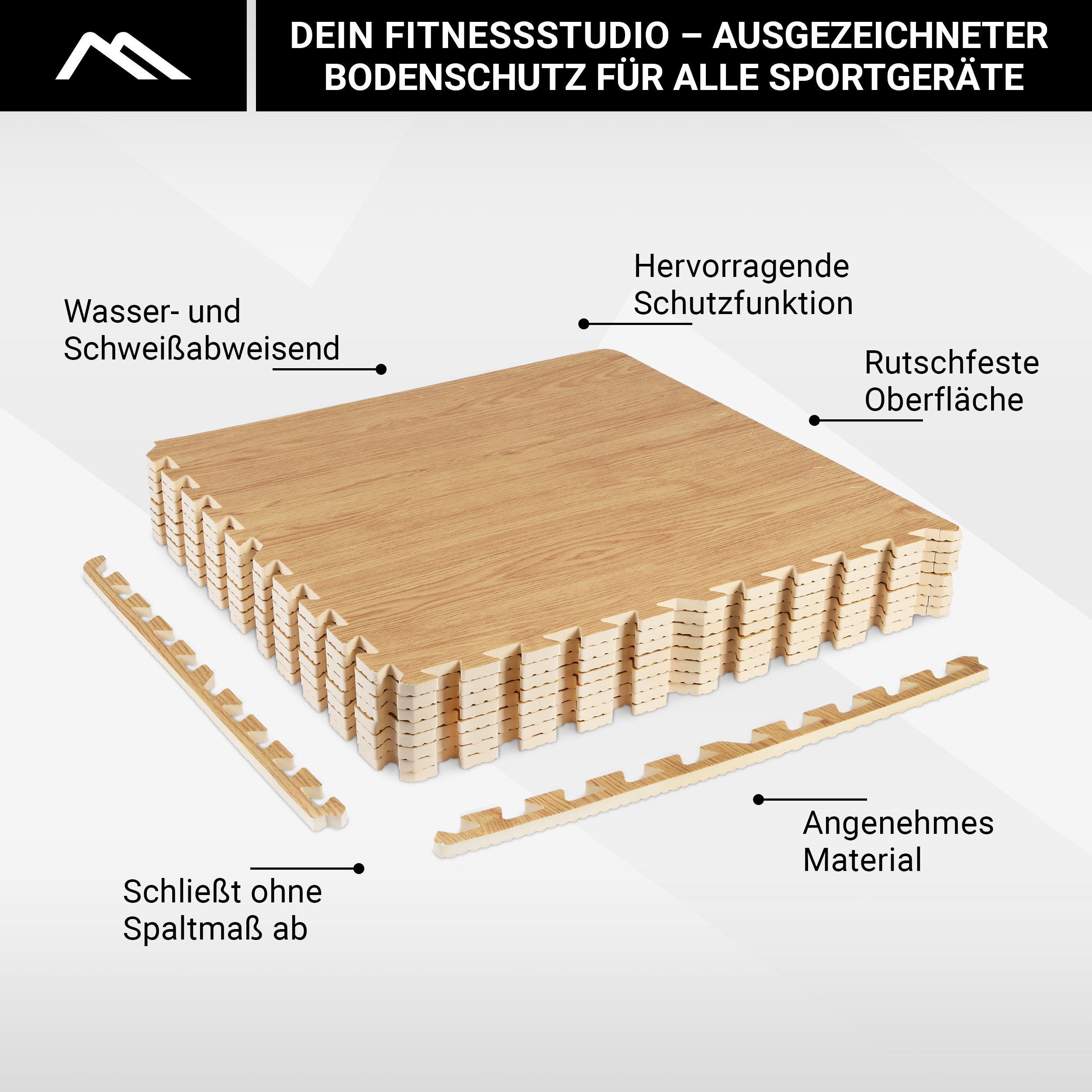 Holzoptik Set 8 Bodenschutzmatten Bodenmatte (8 Farben Schutzmatten) in - Schutzmatten verschiedenen MSports®