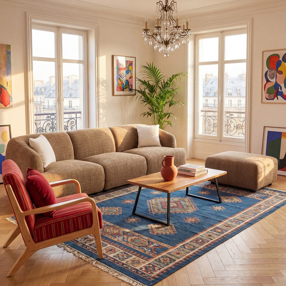 Woltu Sofa, Modulares Sofa, aus Chenille, verstellbaren Füßen